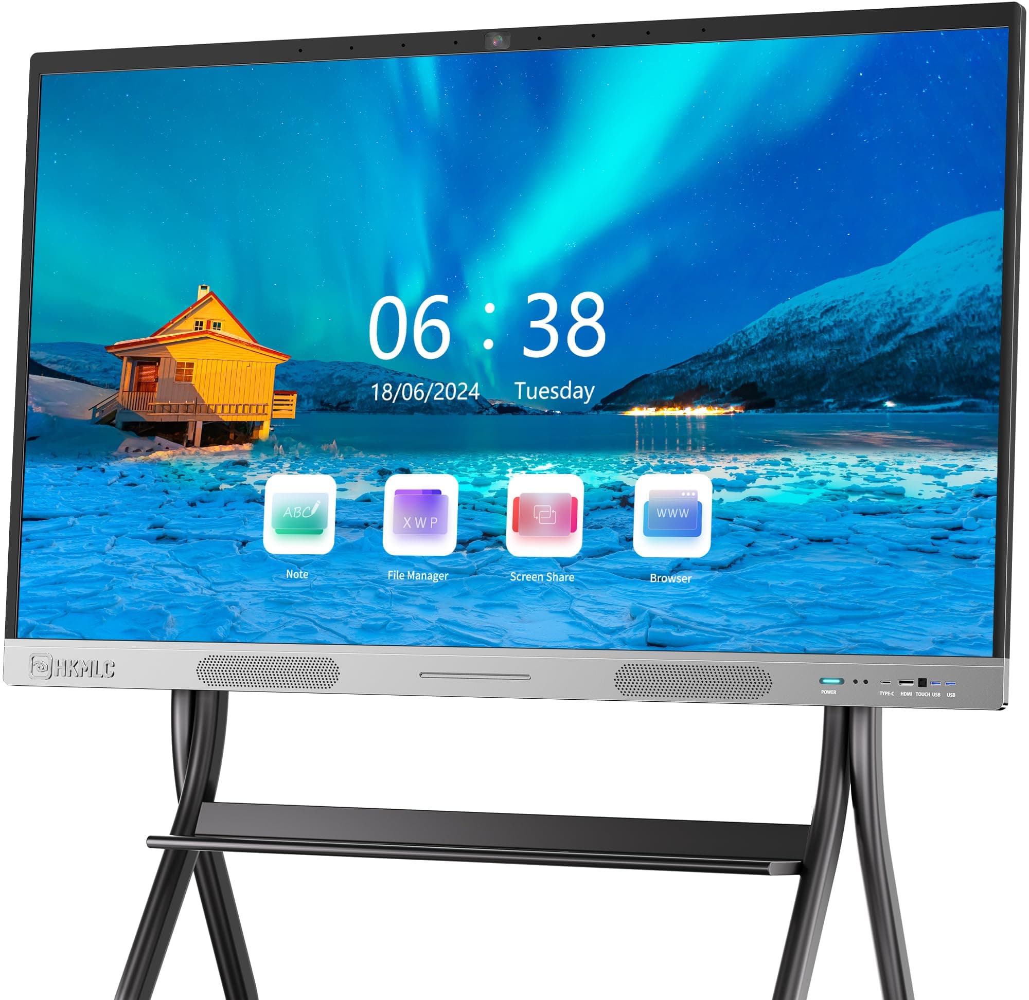 Smart Board, 55" Interactive Whiteboard Built-in 4800MP Camera, All-in-One Digital Whiteboard with 4K UHD TouchScreen for Classroom Home Business Office (Wall Mount Included)