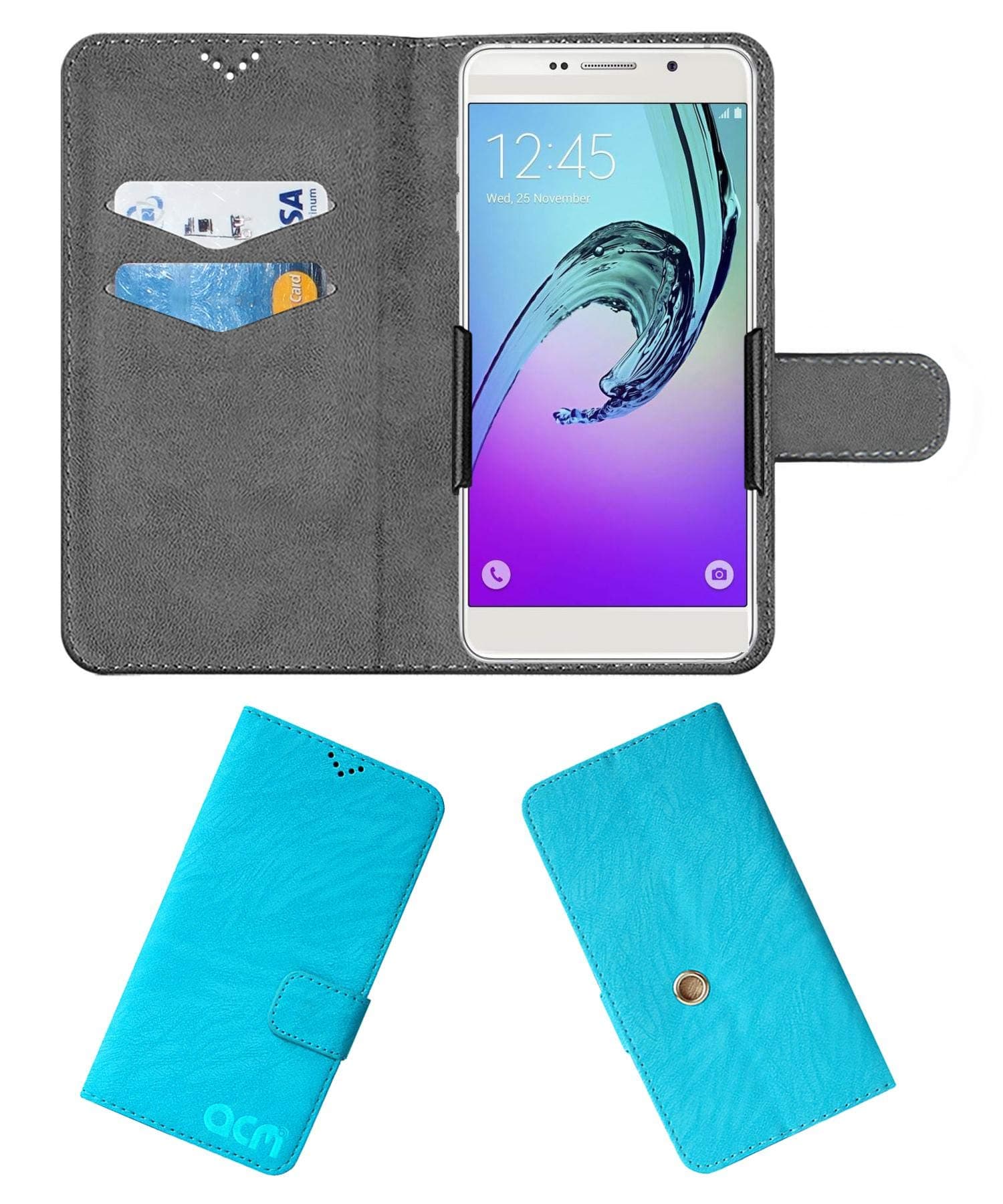 ACM Rotating Clip Flip Case Compatible with Fly Iq 4520 Tornado Mobile Cover Stand Sky Blue