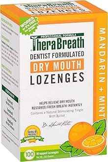 TheraBreath Dry Mouth ZINC Lozenges, Mandarin Mint Flavor, 100 Lozenges