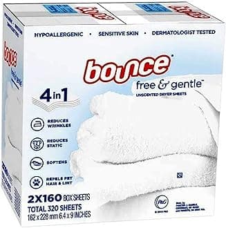 Bounce Free & Gentle Unscented Dryer Sheets, 320 ct.(Bulk Discount Available) 203805 160 Count (Pack of 2)