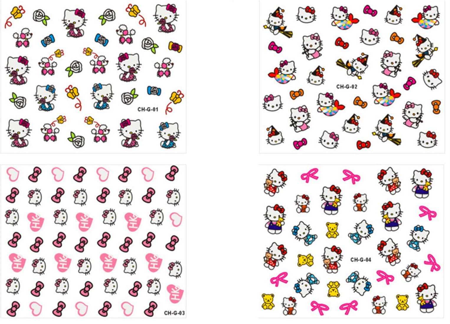 Hello Kitty New 30 Sheets 3D Design Nail Art Sticker Tip Decal Manicure