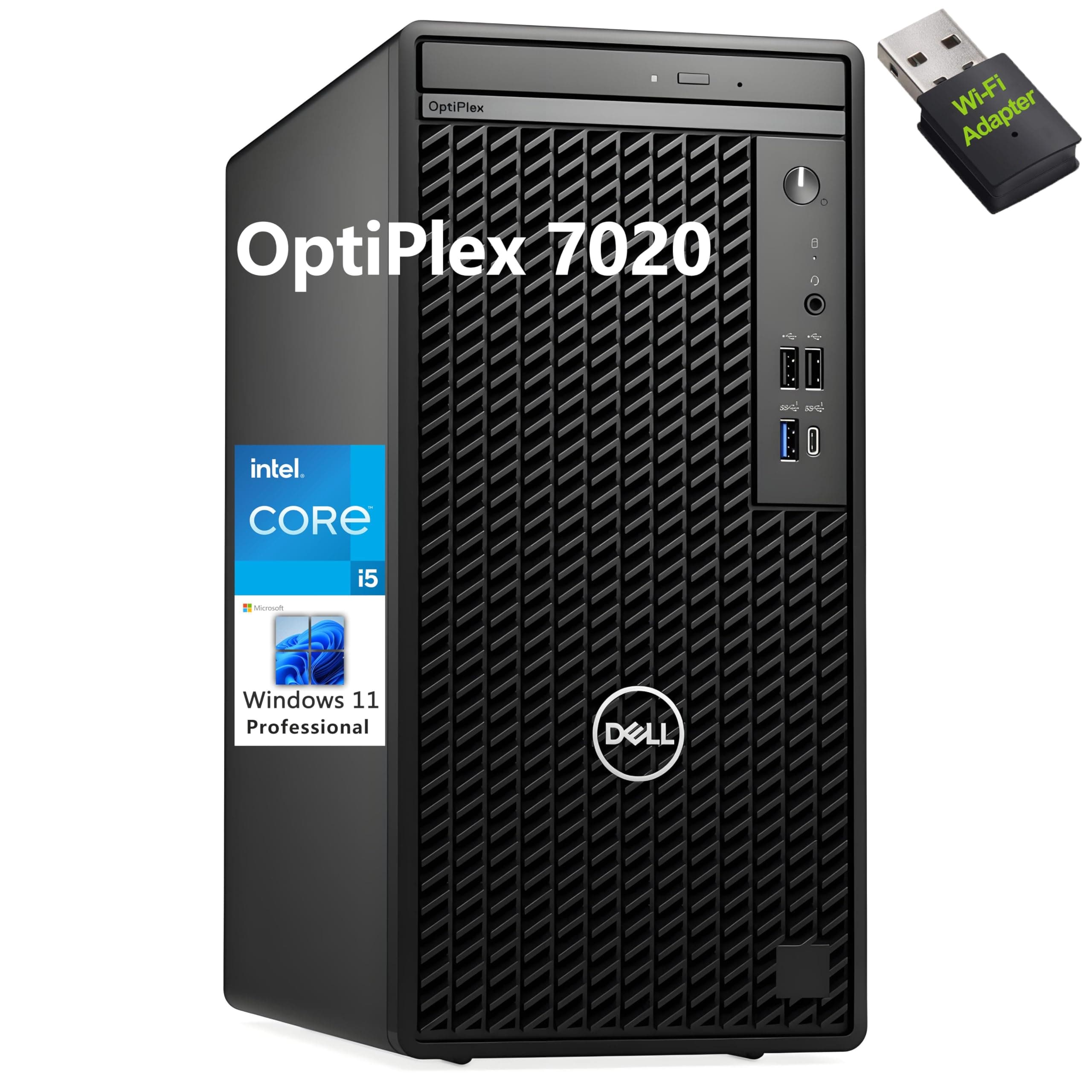 Dell OptiPlex 7010 Tower Business Desktop Computer, 13th Gen Intel 14-Core i5-13500 (Beat i7-12700), 32GB DDR4 RAM, 1TB PCIe SSD, DVDRW, WiFi Adapter, RJ-45, HDMI, Keyboard & Mouse, Windows 11 Pro