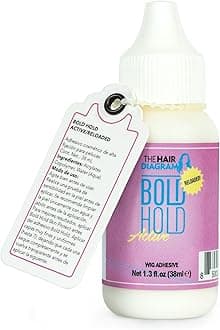 Bold Hold Active The Hair Diagram - Reloaded - Strong Glue For Wigs and Hair Systems - Invisible Bonding - Formulated For Oily Skin - Non Toxic - Humidity Resistant & Waterproof - 1.3oz
