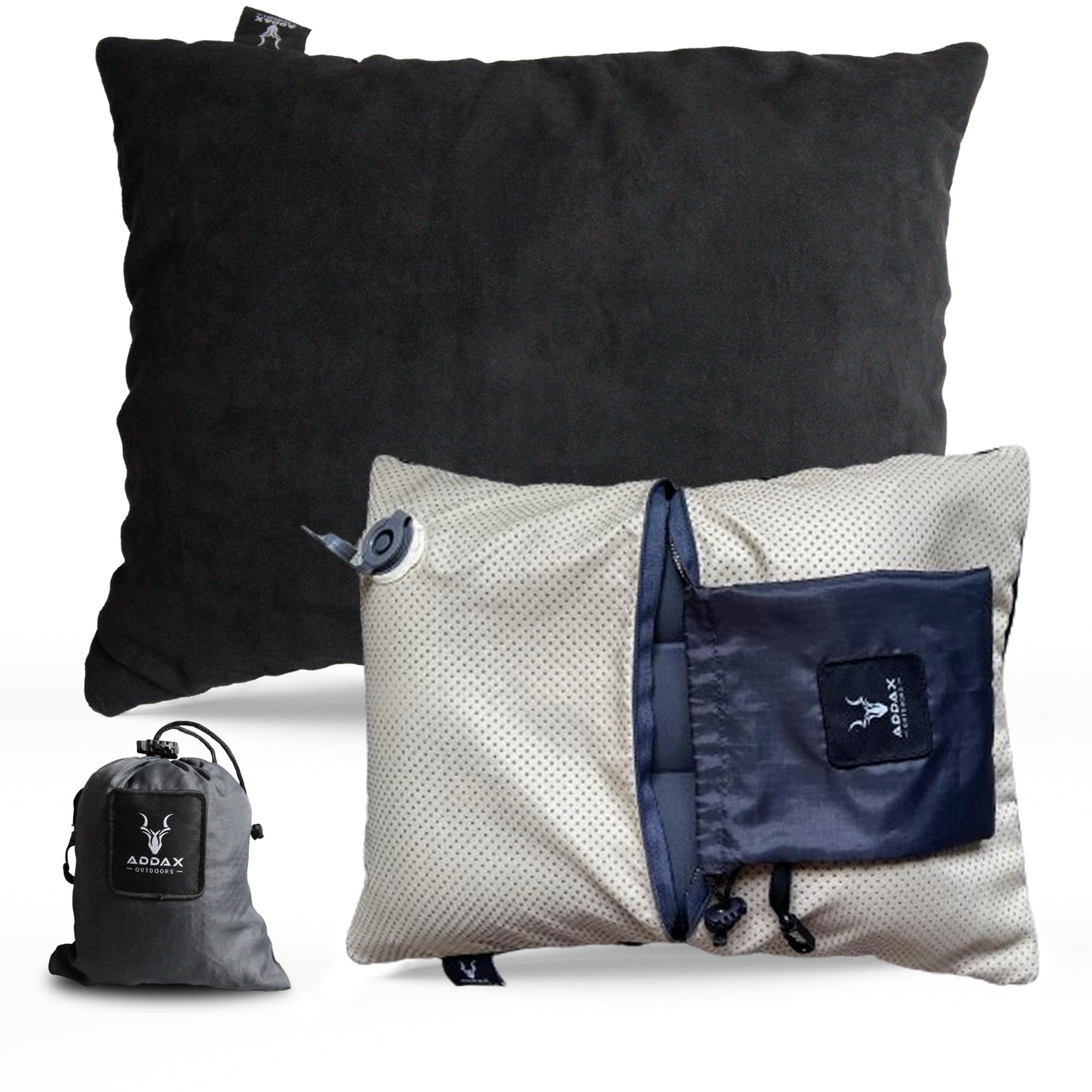 Hybrid Inflatable Pillow for Camping with Padding | Camping Pillows for Sleeping with Washable Cover | Backpacking Pillows Ultralight | Neck & Lumbar Support While Camp and Hiking