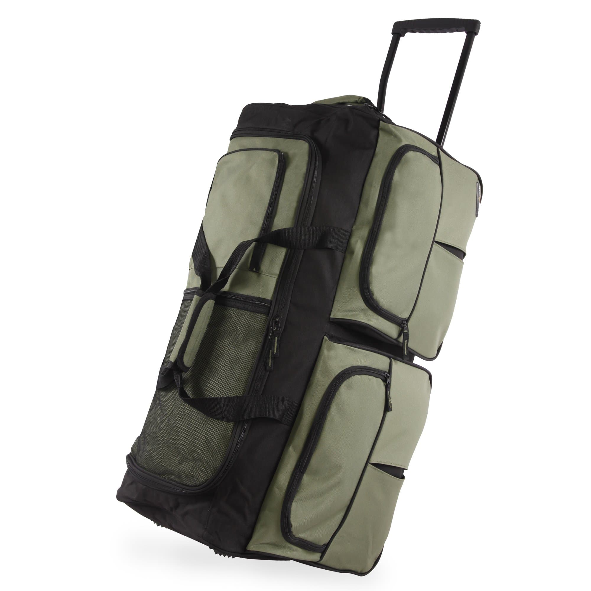 Unisex 30 Large Rolling Duffel Bag, Olive,One Size.