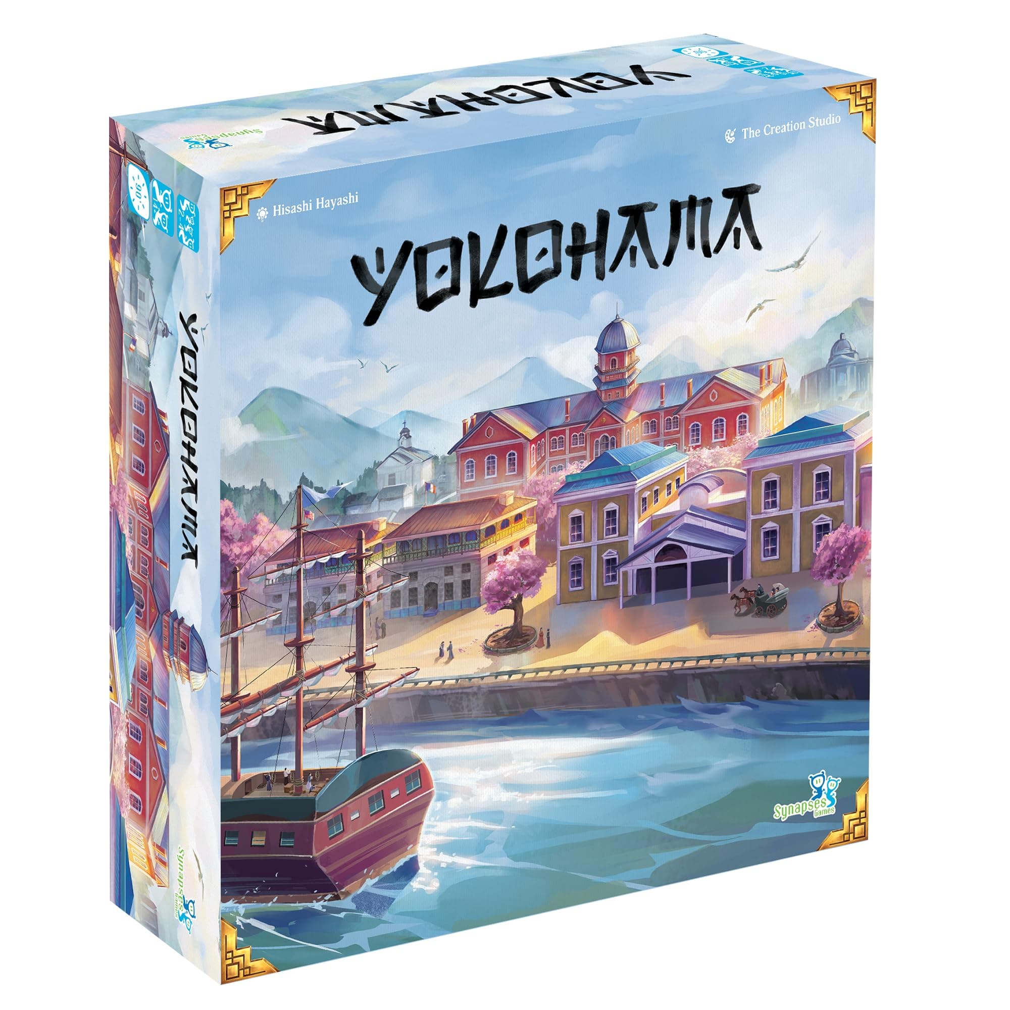 Synapses Games | Yokohama | Strategy Board Game | Worker Placement Set in Japan | 2 to 4 Players | 90 Minutes | Ages 14+