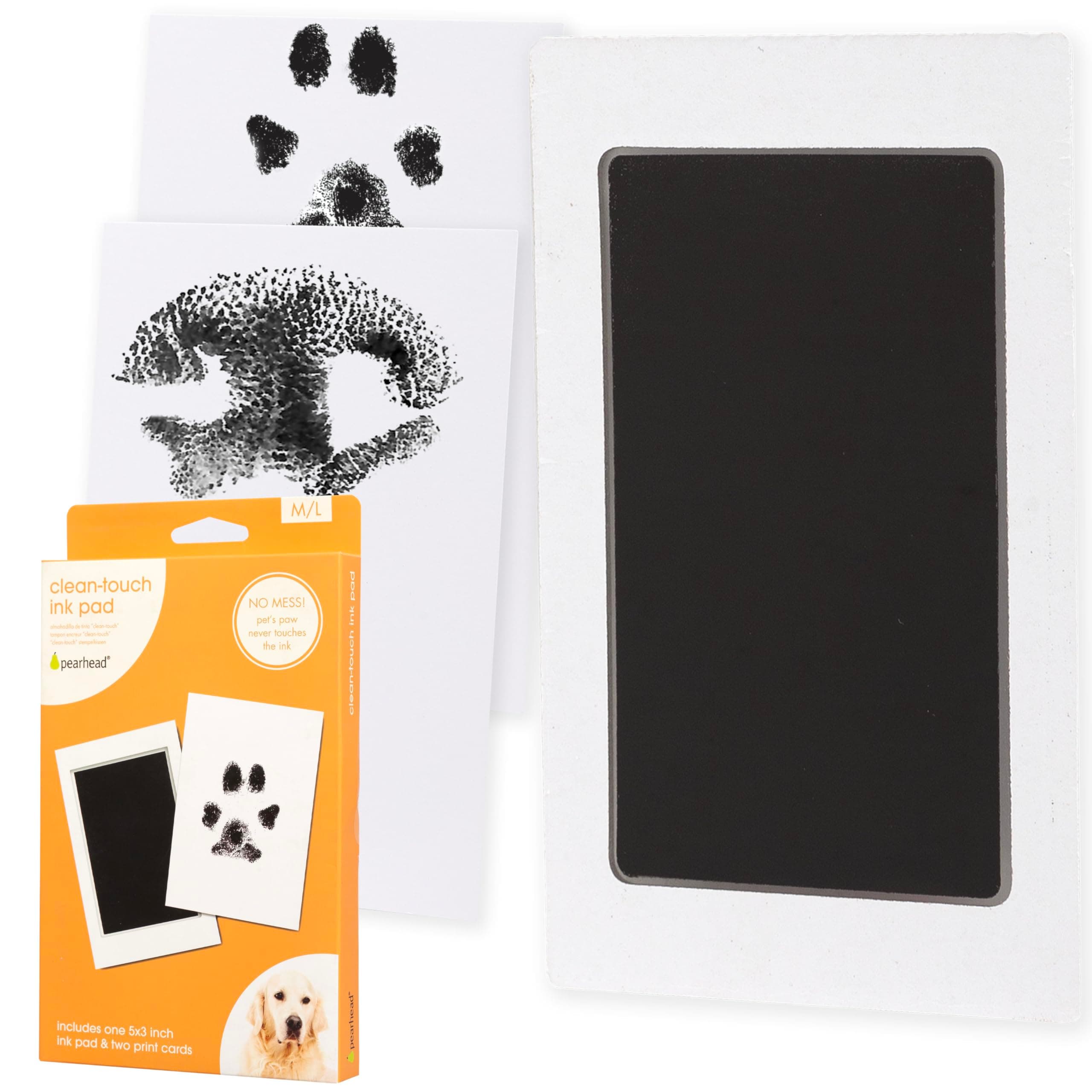 Pearhead Pet Clean-Touch Ink Pad, Medium/Large, Black Ink Pad for Cats or Dogs, Pet Owner, Pet Owner Must Have Item, Pet Memory Keepsake, for Medium to Large Pets