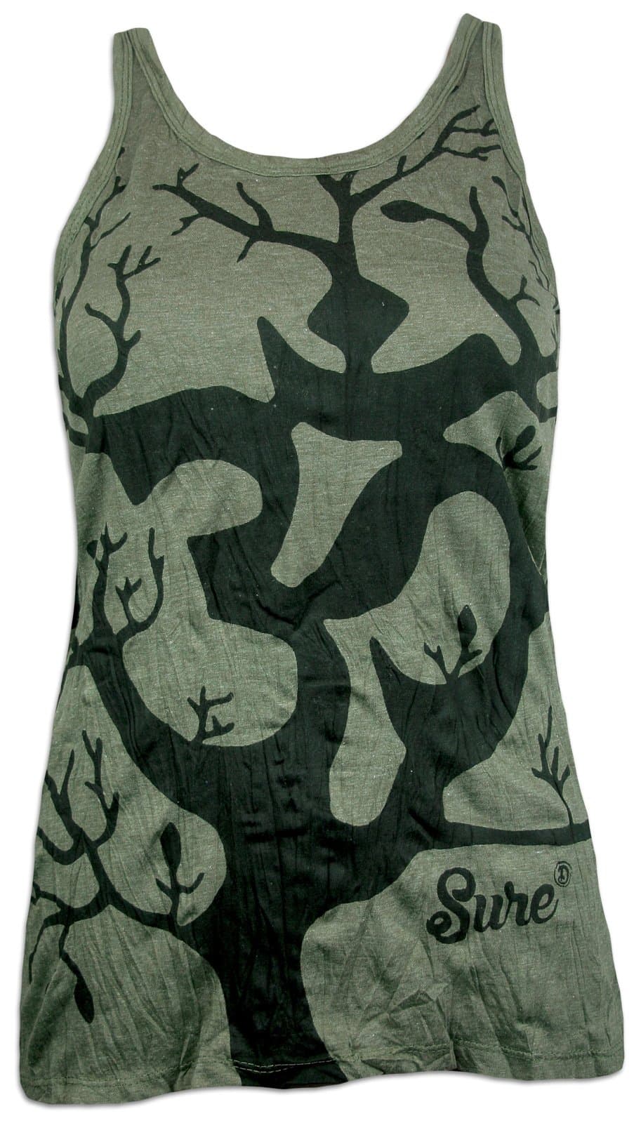 Sure Women's Tank Top - Om Magic Tree Size S M L of Life Shaman Buddha Aum Hindu Yoga Meditation (Olive Green L)
