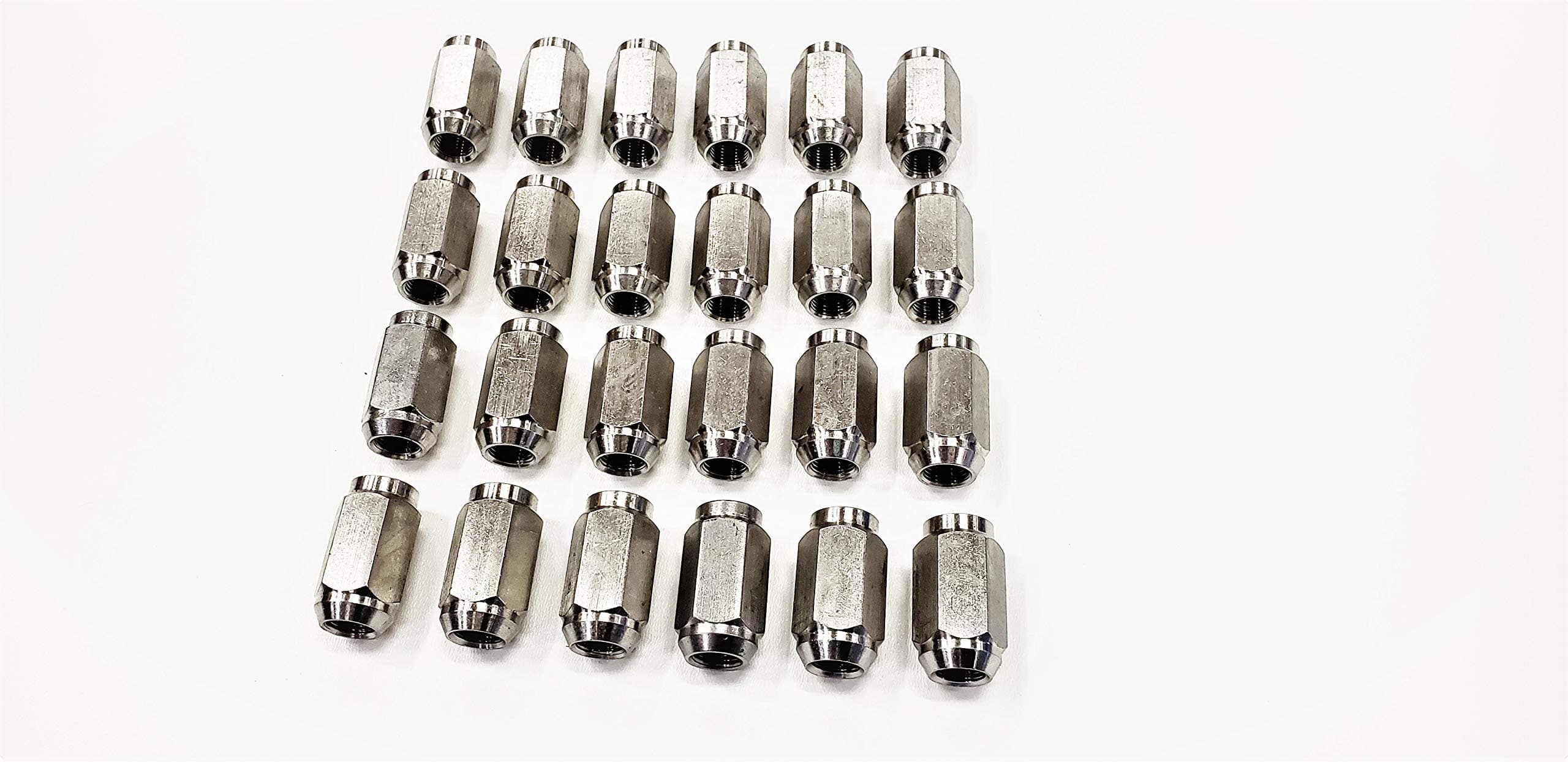 ECustomhitchTwenty-Four (24) Pk Solid 304 Stainless Steel 1/2-20 Lug Nuts for Trailer Wheel 1/2" 20 Thread
