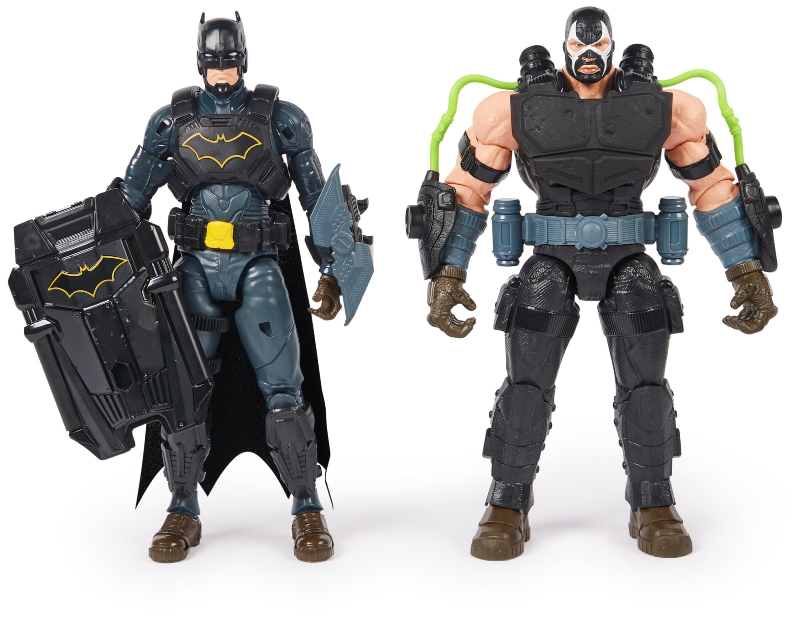 DC Comics, Batman Adventures Battle Pack, Bane and Batman Action Figures Set, 14 Armour Accessories, 30-cm Super Hero Kids’ Toy for Boys & Girls