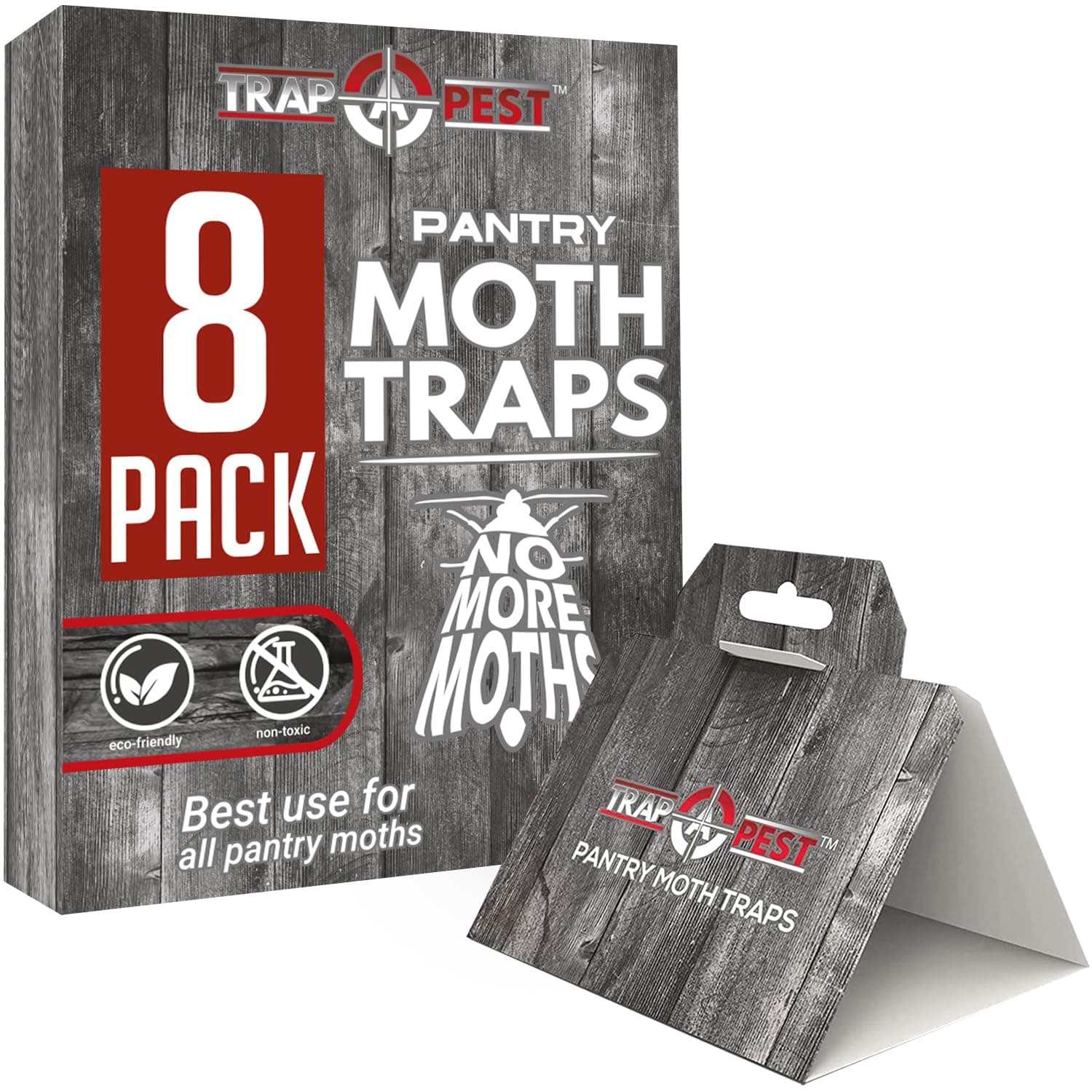 8 Pack Pantry Moth Traps- Safe and Effective for Food and Cupboard- Glue Traps with Pheromones and Anti bacterial for Pantry Moths