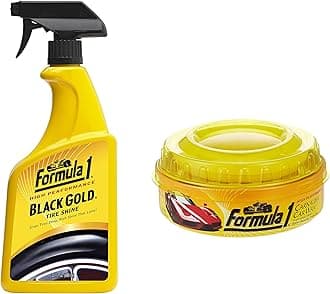 Formula 1 615026 Carnauba Paste Wax (230 g) & Formula 1 615258 Black Gold Tire Shine (680 ml)