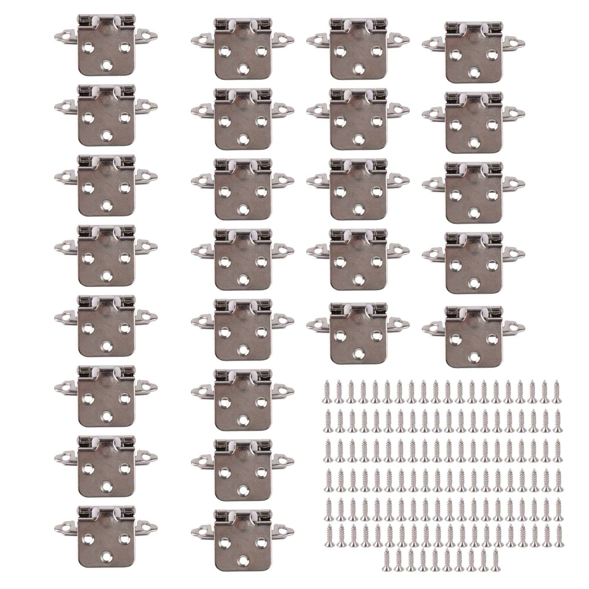 RDEXP 26Pcs Silver Spring hinges silver working Angle range 0°to 180°with Screw Metal
