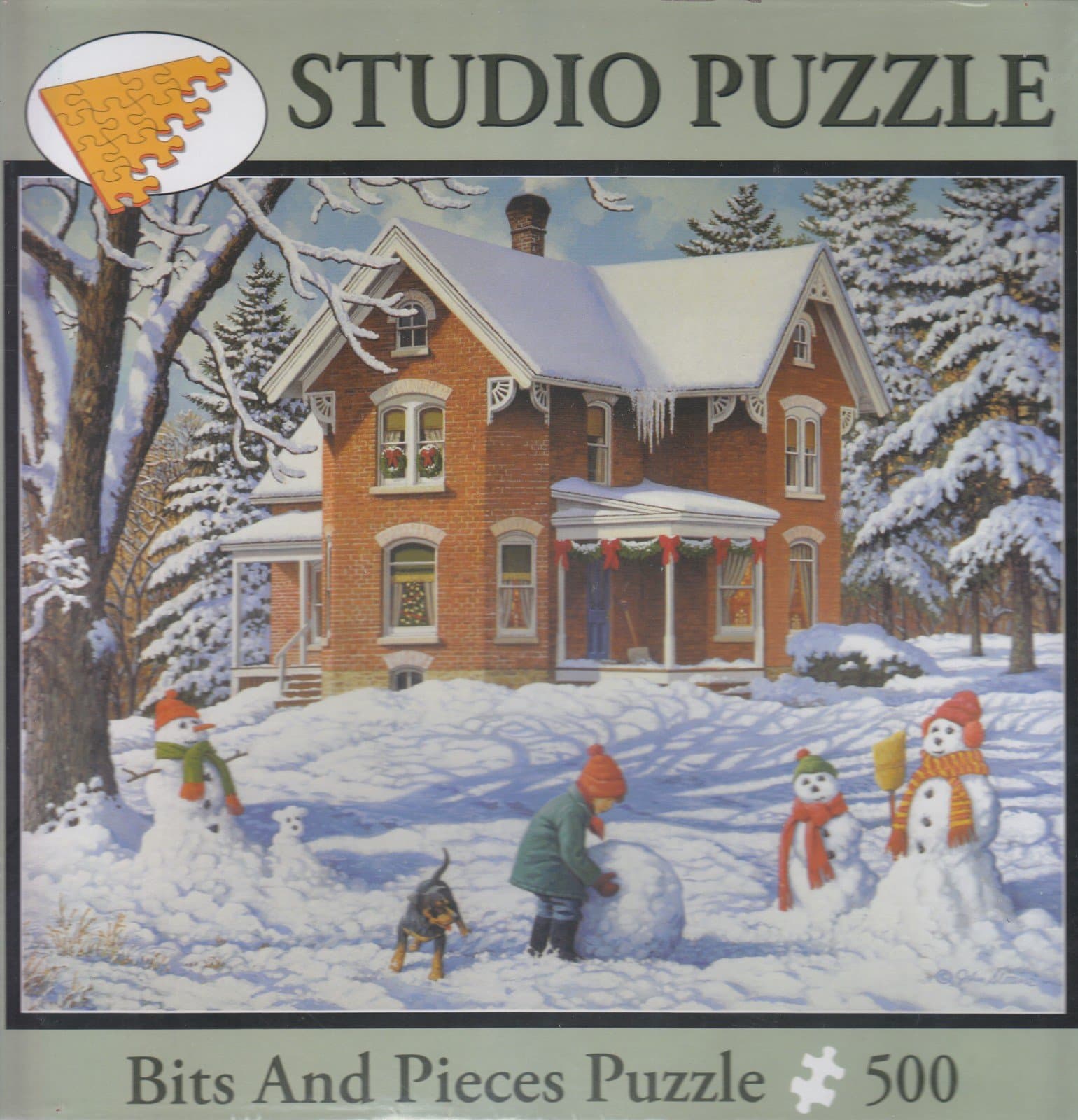 Bits and Pieces & 500 Piece Studio Puzzle - Making New Friends - John Sloane