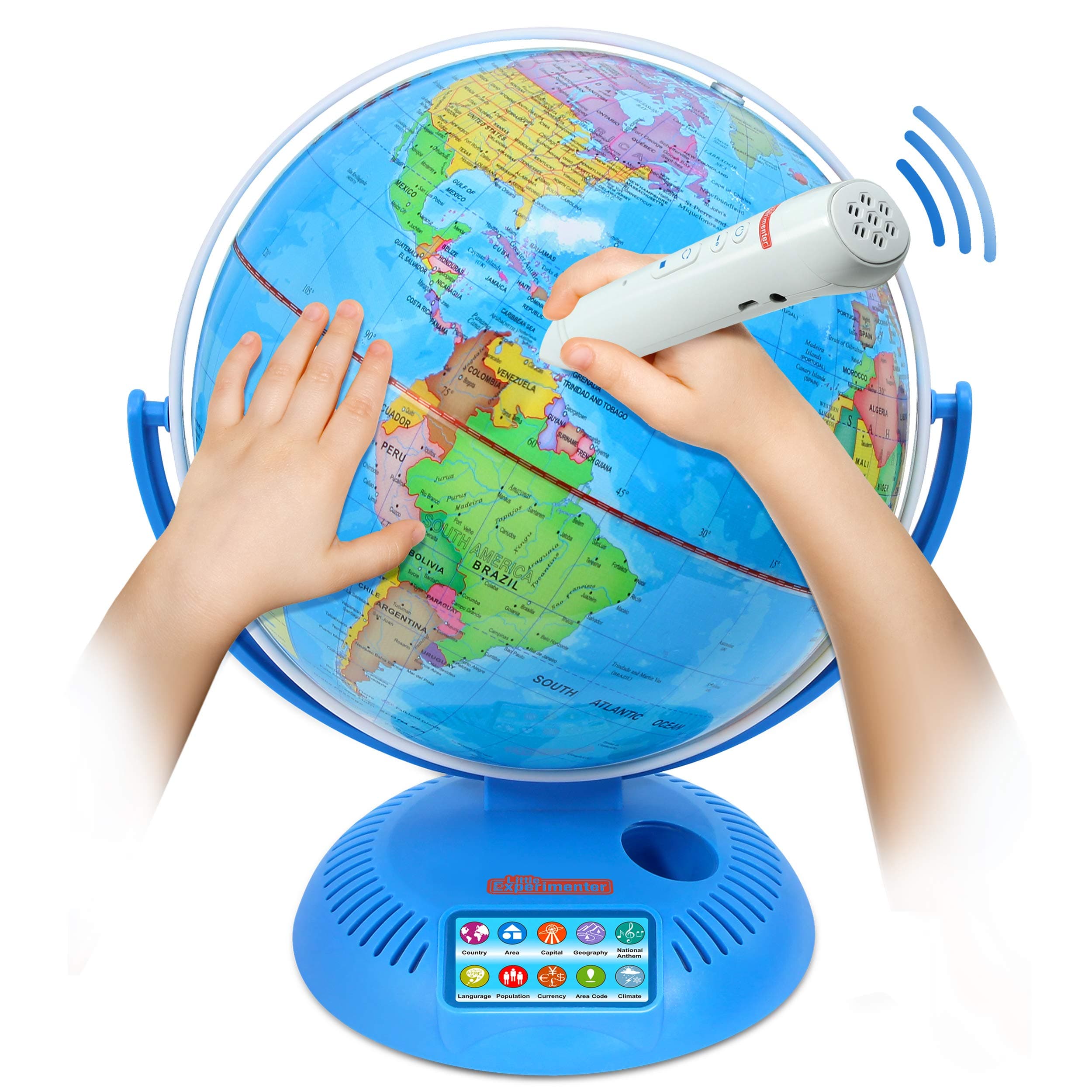 Little Experimenter Interactive Globe for Kids - Talking World Globe with Smart Pen - 9”