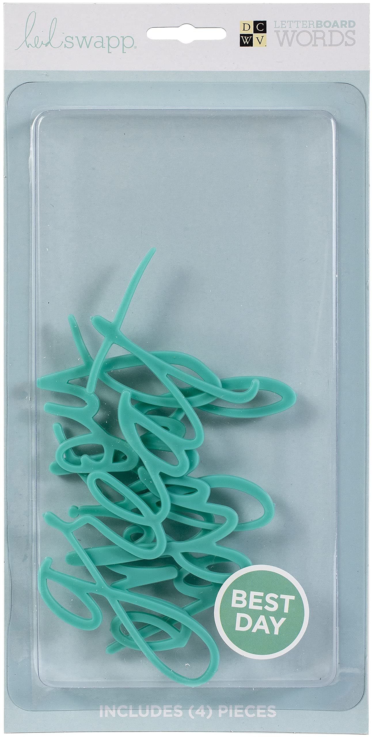 DCWVE Die Cuts with A View Word Pack Heidi Swapp-Teal-Best Day (4 pcs) 615090