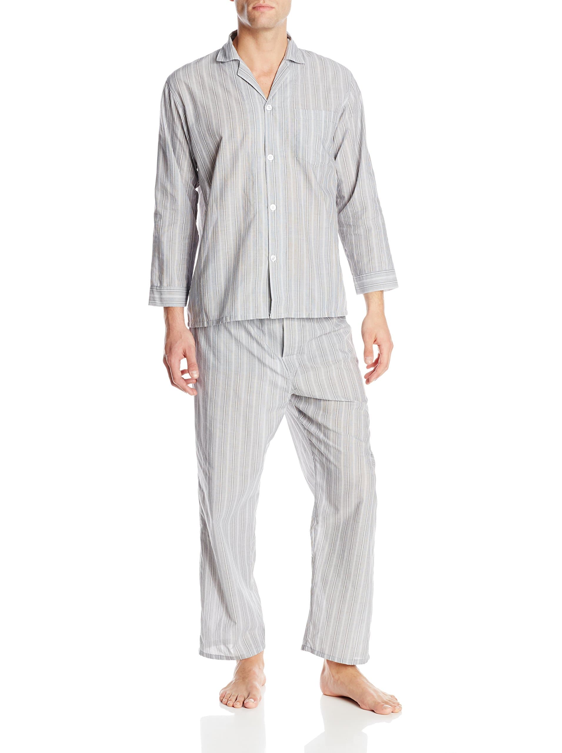 Men's Striped Broadcloth Pajama Set