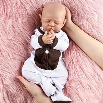 Vollence 10 inch Lifelike Newborn Silicone Doll - Premature Baby Size, Soft & Realistic. Great Kids' Birthday Gift. Not Vinyl. Adult Stress Relief Doll & Collectible - Girl