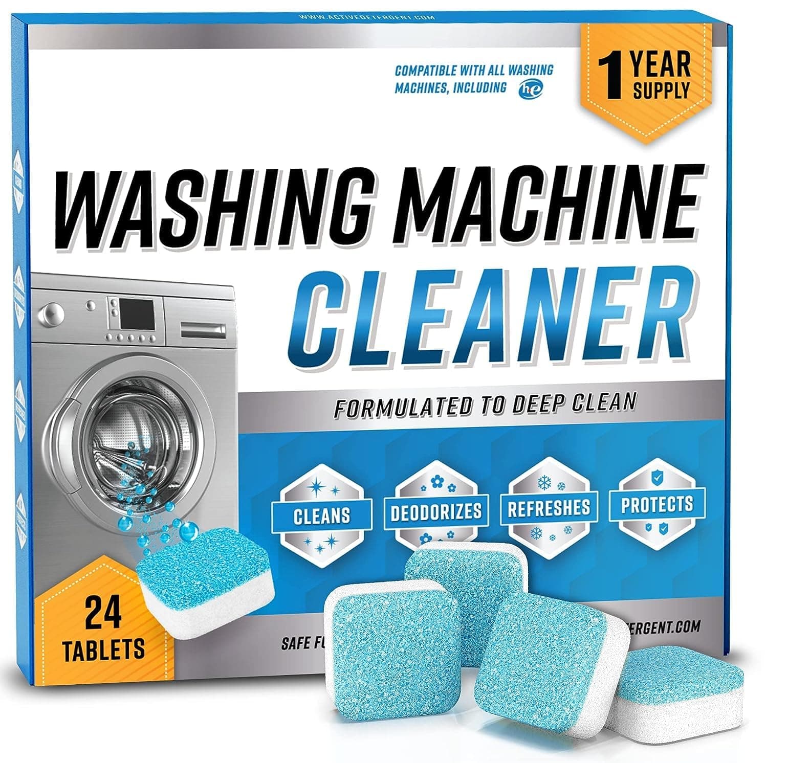 Washing Machine Cleaner Tablet Descaling Powder Tablets, washing machine deep cleaner, Deep Cleaner Tablet All Company’s Front nd Top Load Machine (36 pcs)