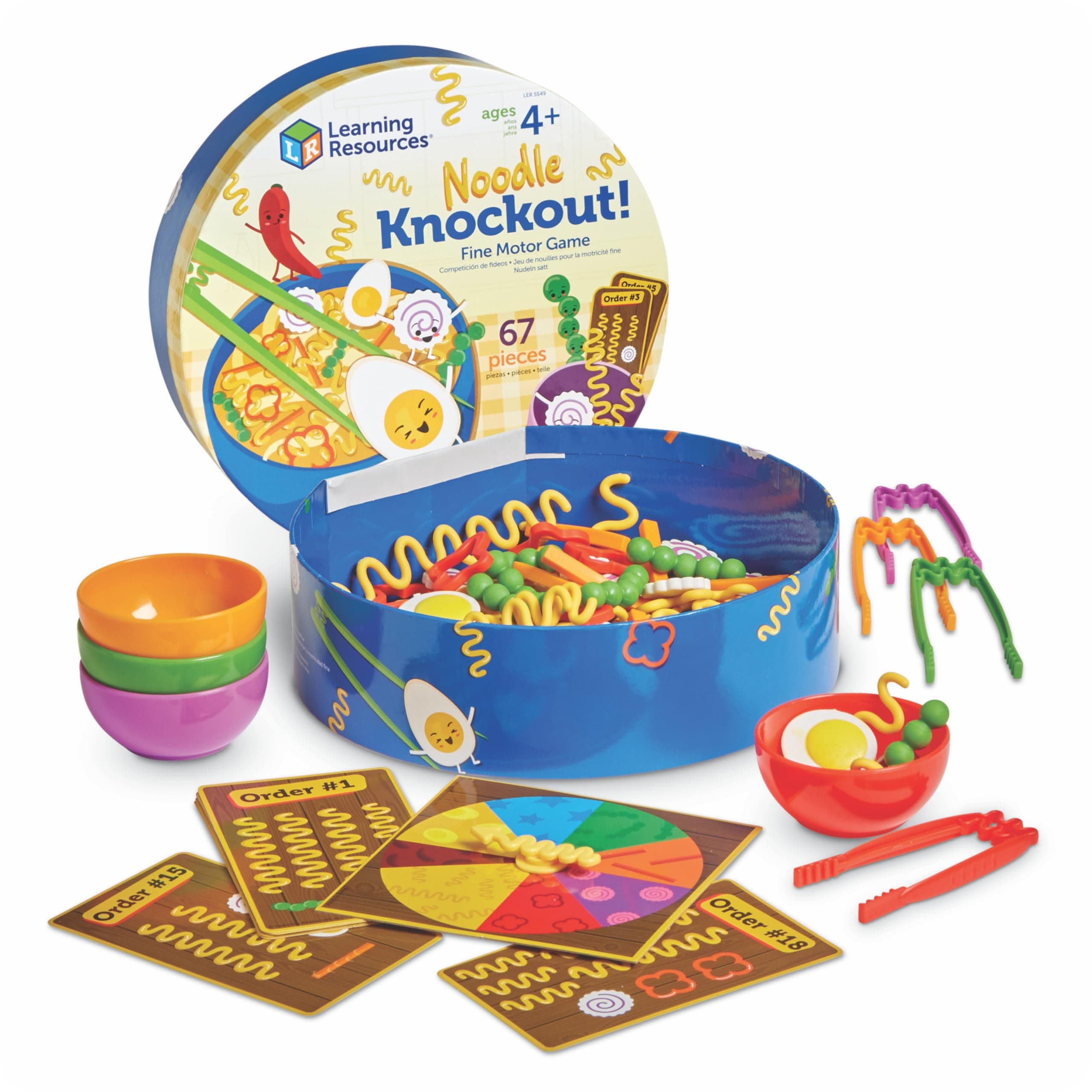 Learning Resources Noodle Knockout! Fine Motor Game, Fine Motor Skills Toys, 67 Pieces, Ages 4+