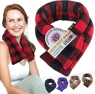 SunnyBay Microwave Heating Pad, Microwavable Heated Neck and Shoulder Wrap, Soothing Weighted Moist Heat or Ice Pack with Flaxseed and Lavender, 26x5 Inches, 2.5 lbs, Buffalo
