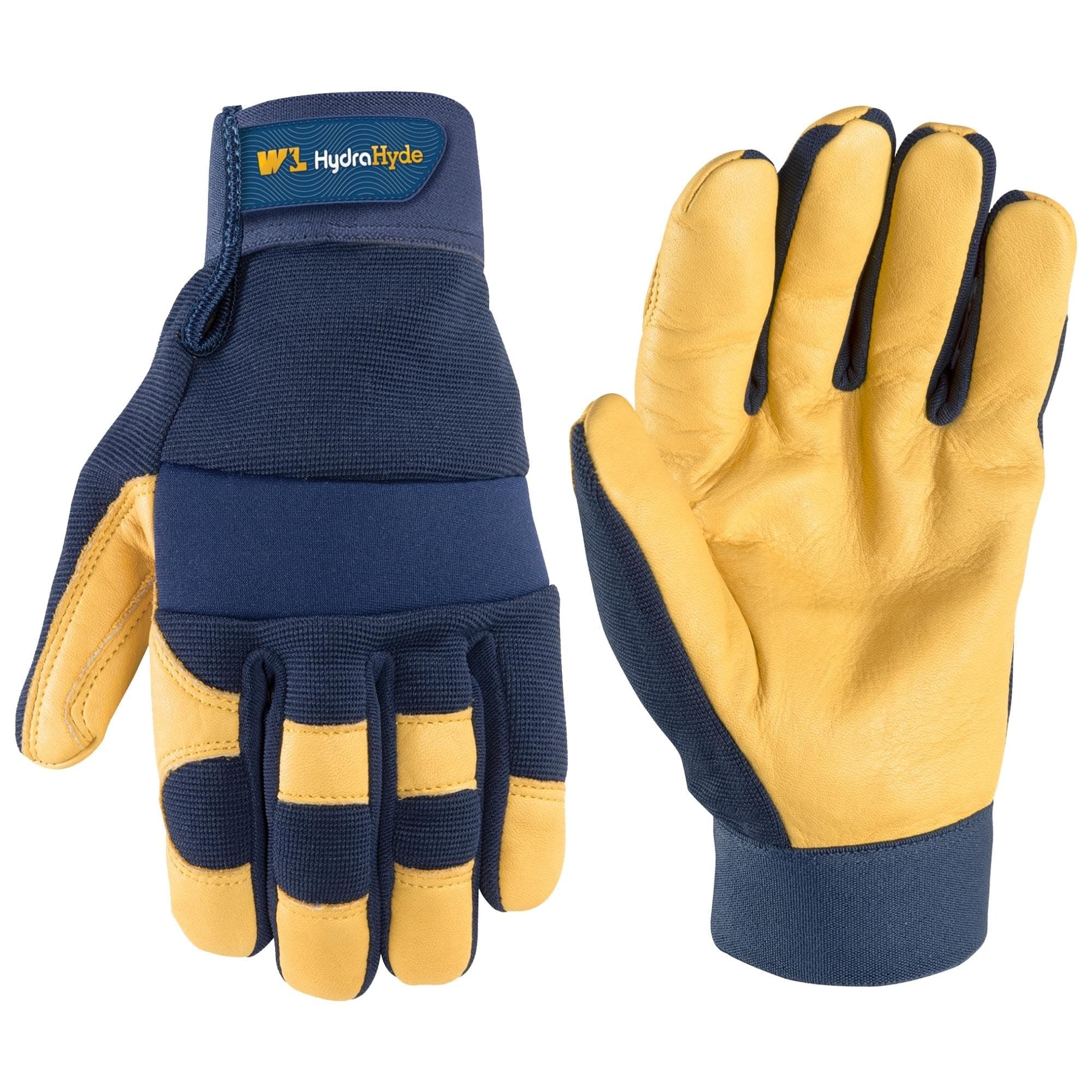 Water-Resistant Work Gloves, HydraHyde Technology with Hook & Loop Wrist Closure