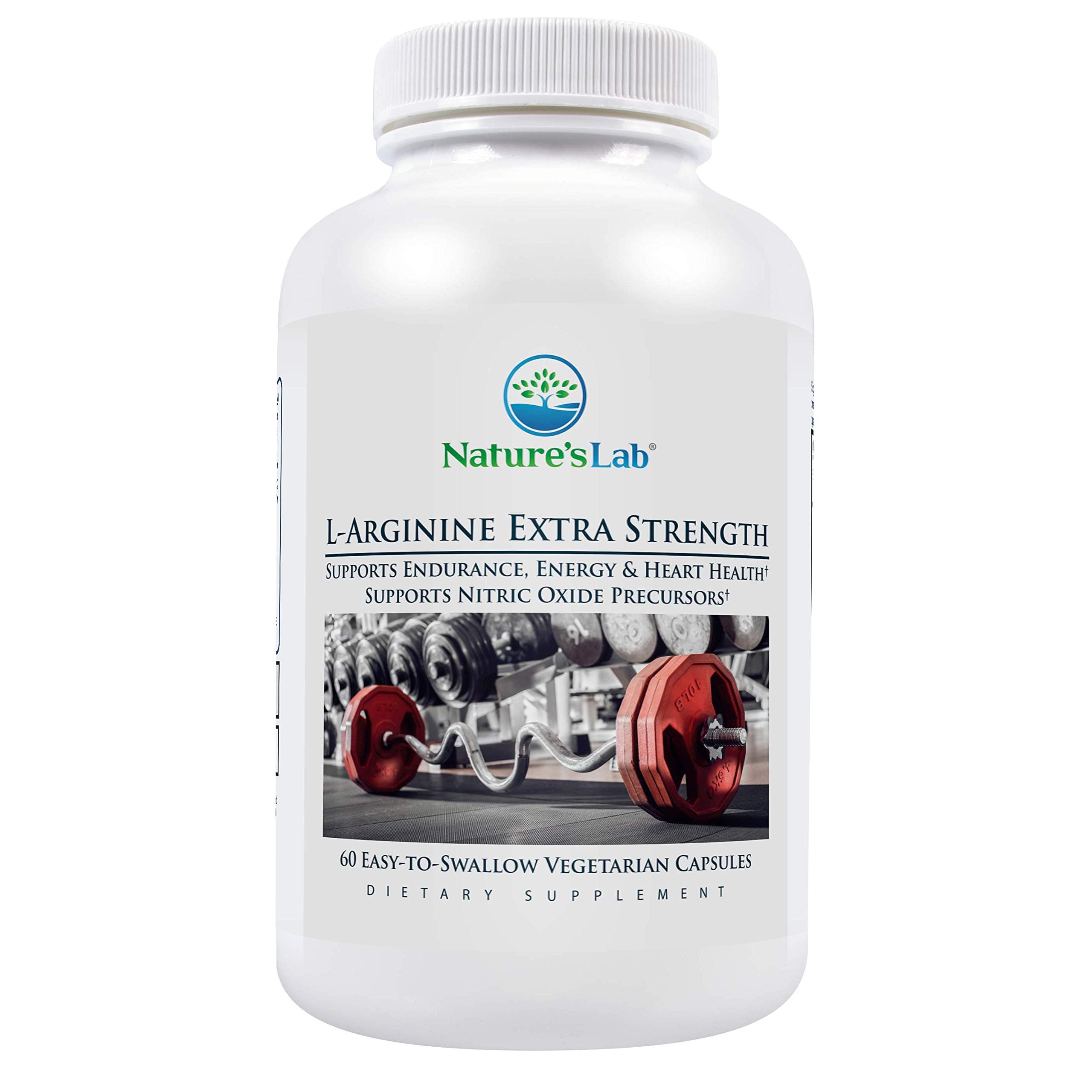 Nature's Lab L-Arginine Extra Strength – with Beet Root Powder, Citrulline Malate, Boosts Nitric Oxide Precursors, Stamina* - 60 Capsules (1 Month Supply)