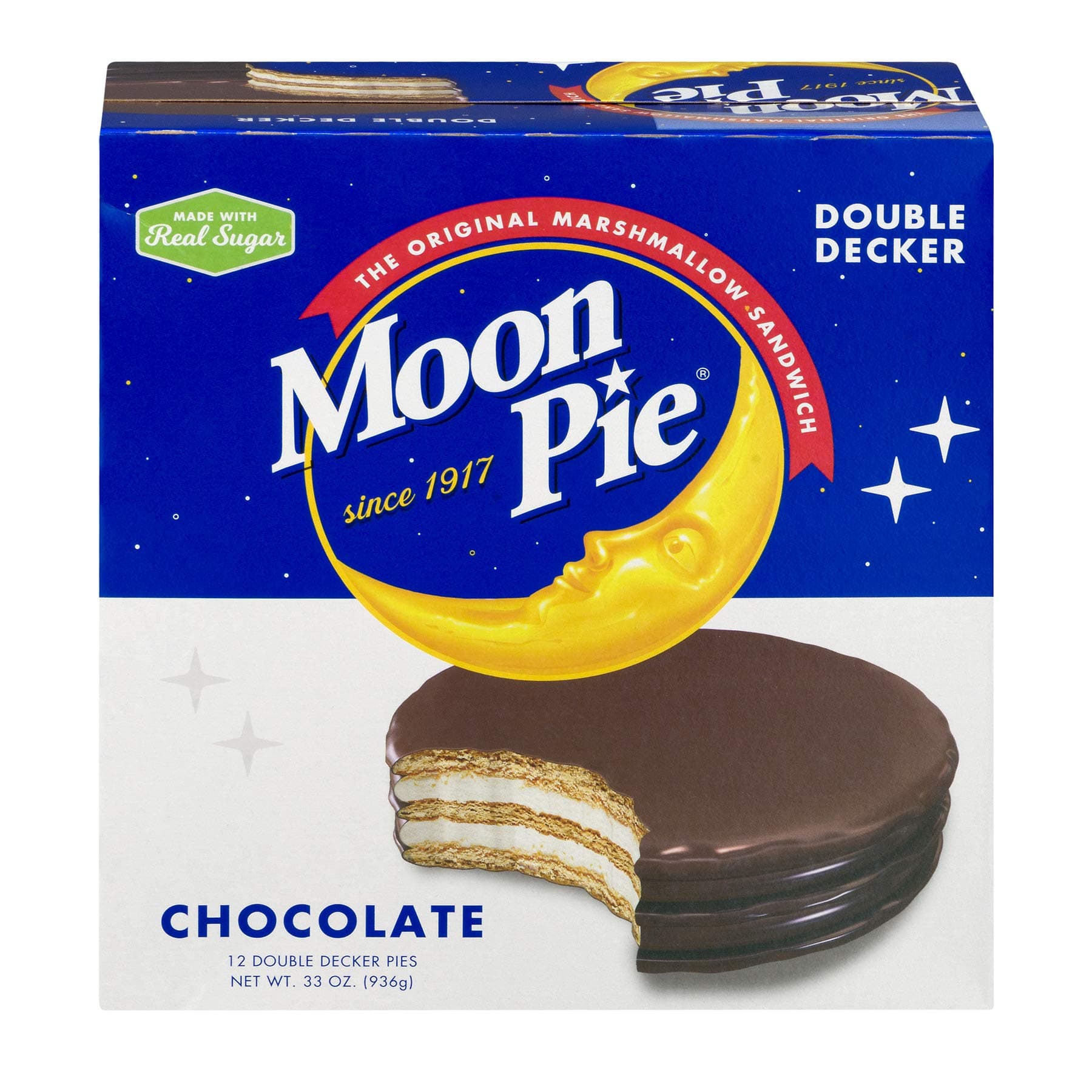 MoonPie Double Decker, Chocolate, 2.75 oz, 12 Count Pack