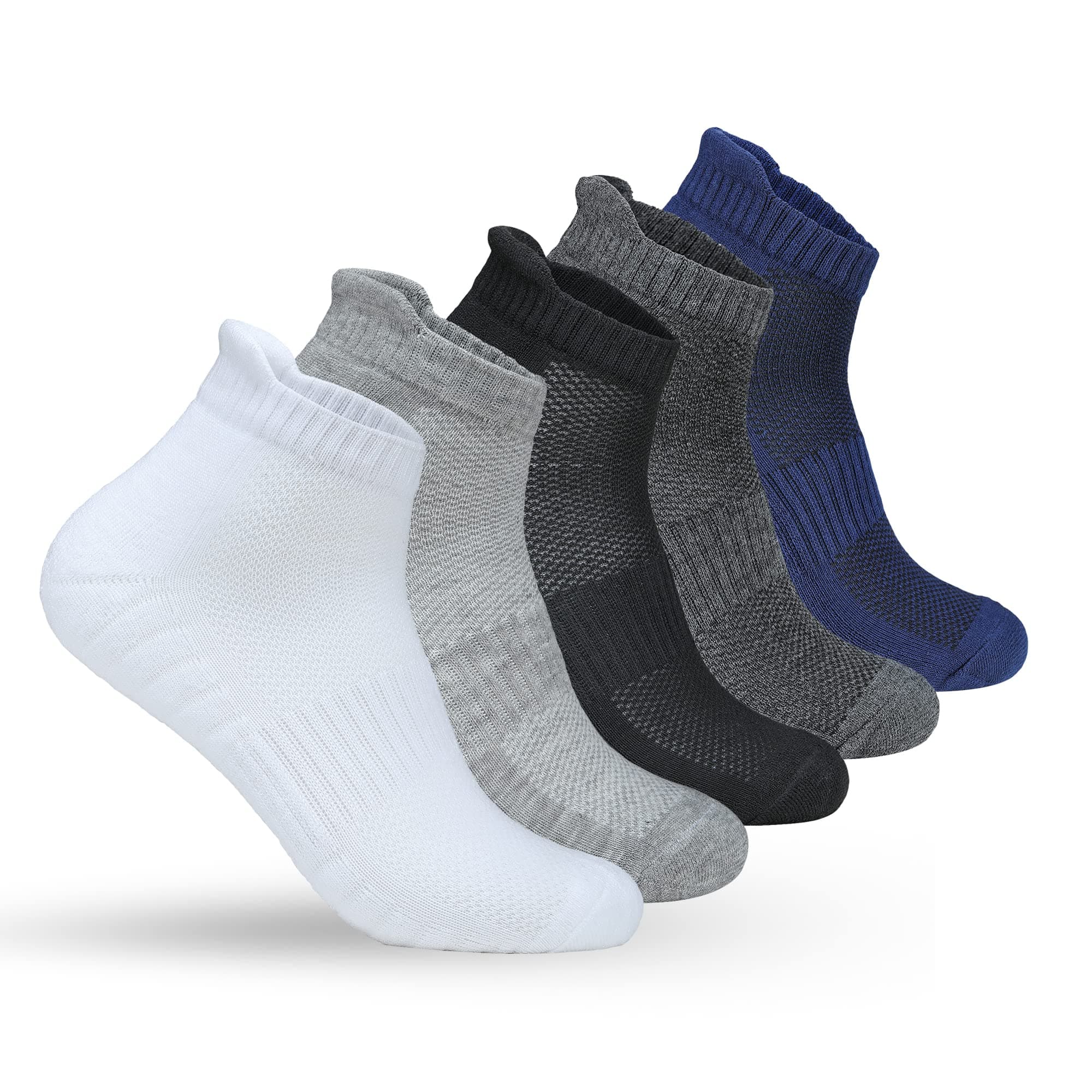 Solid Cotton Bamboo Ankle Socks for Men and Women, Multicolor, Free Size