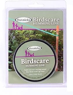 Haxnicks Bird Scare | Humming Line Tape For Crop Protection | Keeps Birds Away Without Harming Them | Deters Garden Pests Seagulls Rabbits | Eco-Friendly | Green, 30 x 1.5 x 0.03 cm Bird01010