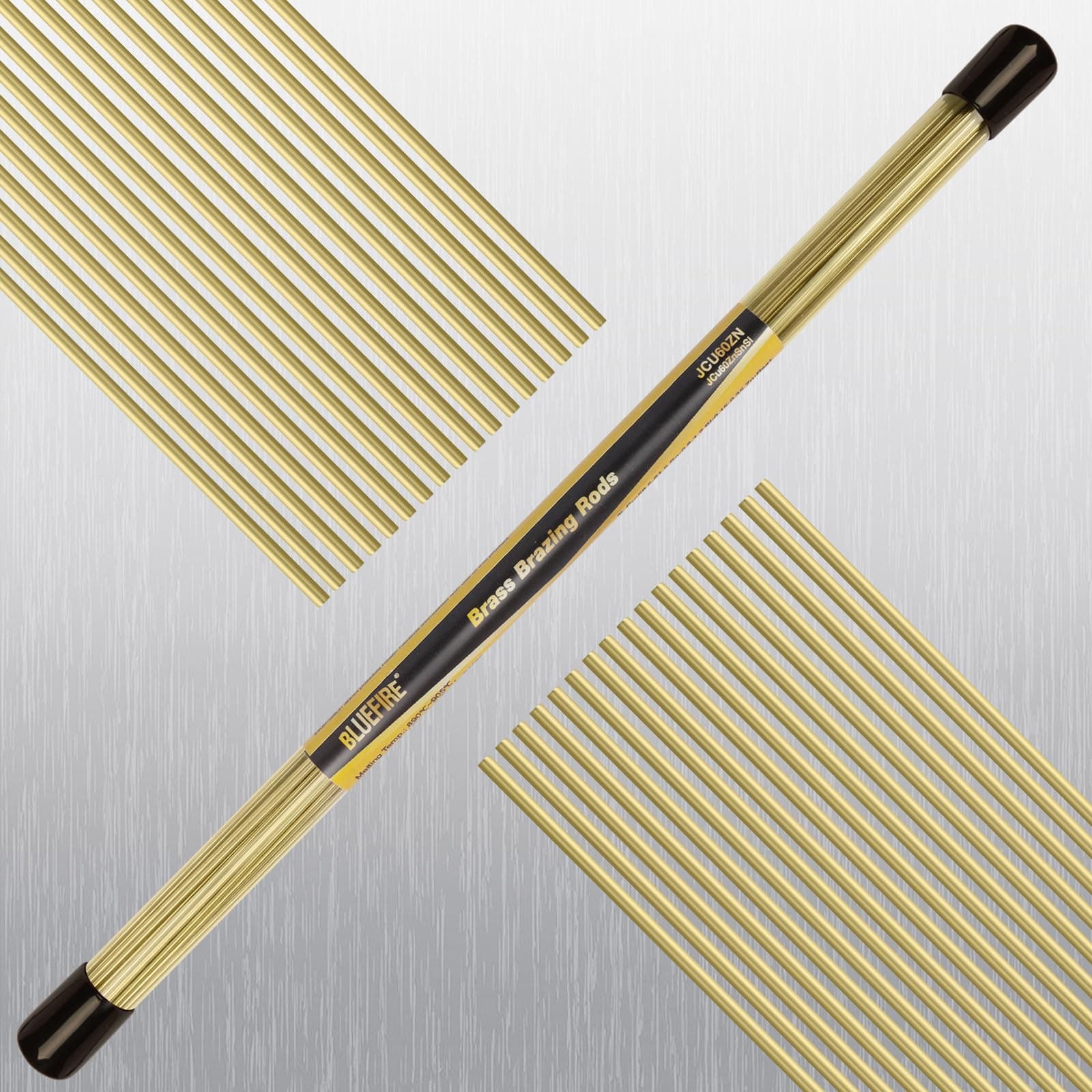 40 pcs 1/2 lb Bare Brass Brazing Rods Easy Flow Solid Round Sticks Diameter 1/16” x Length 14” Copper Zinc Tin Silicon Alloy Simple DIY Soldering for Aluminum & Zinc based Metals Gas Welding