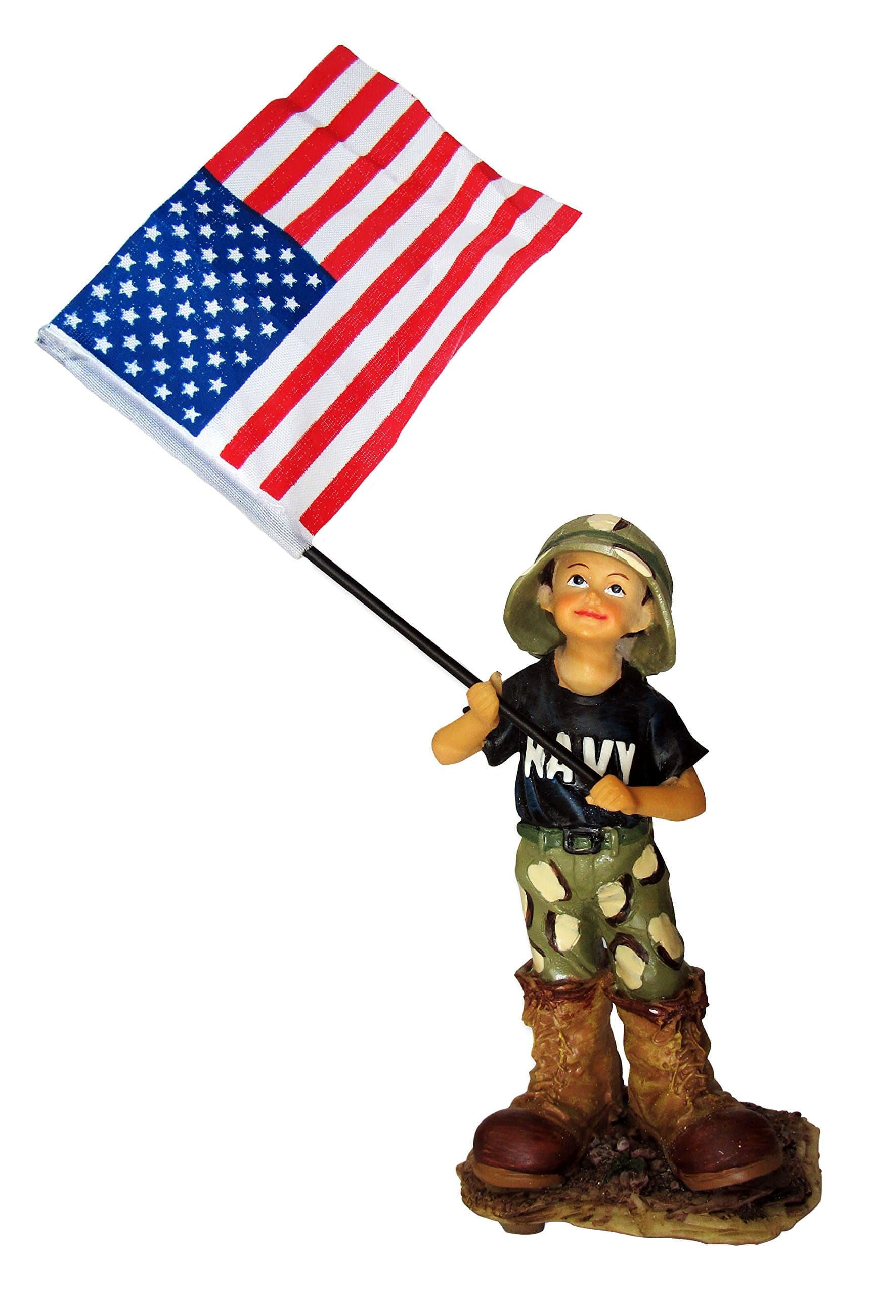 Blue Sky Ceramic, 5" x 2.5" x 2" Lit Navy Recruit Nay Bust Sculpture