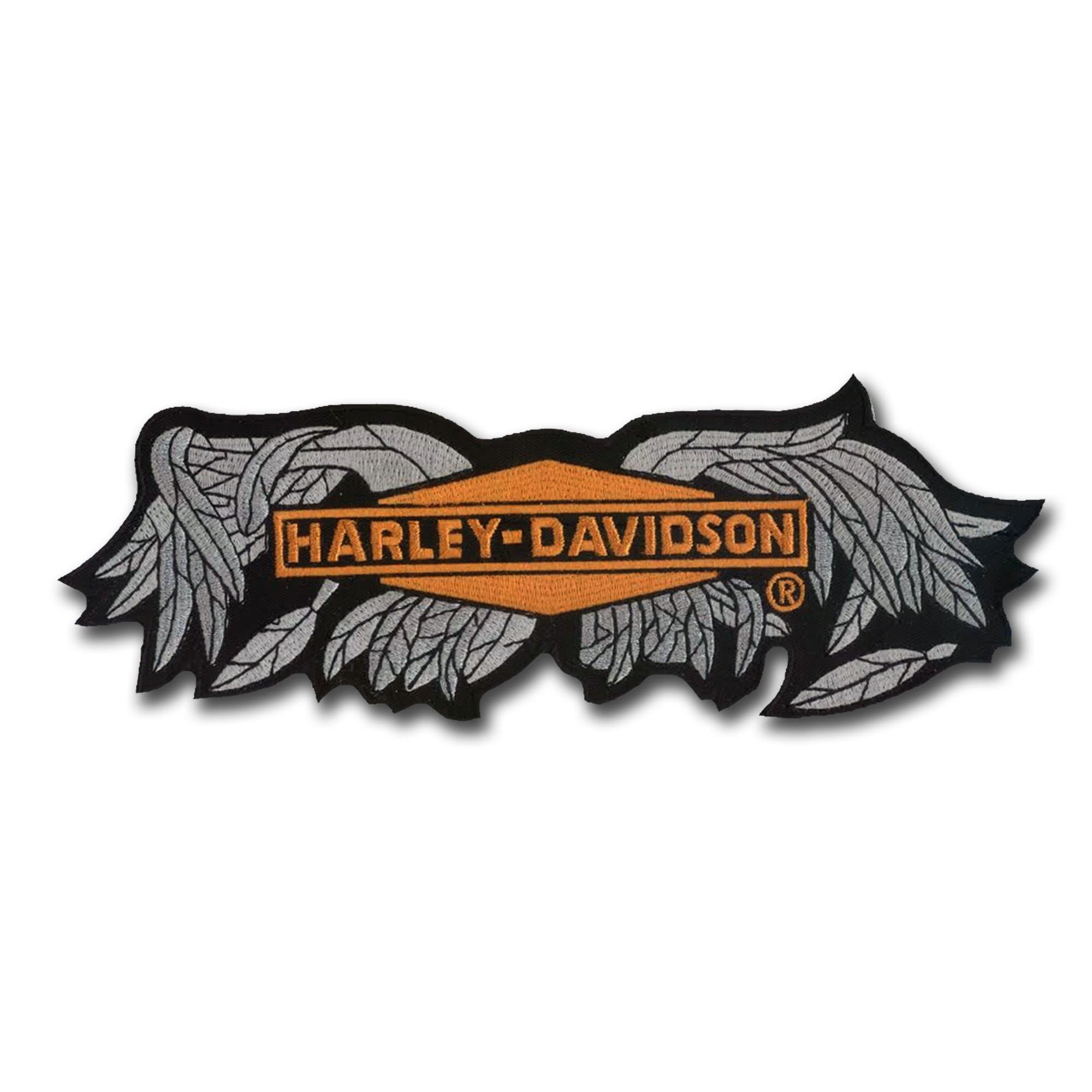 Nice 8 5/8" X 3" Harley Davidson "Broken Wings" Embroidered Patch - Wax Backing and merrowed edge - Motorcycle HOG