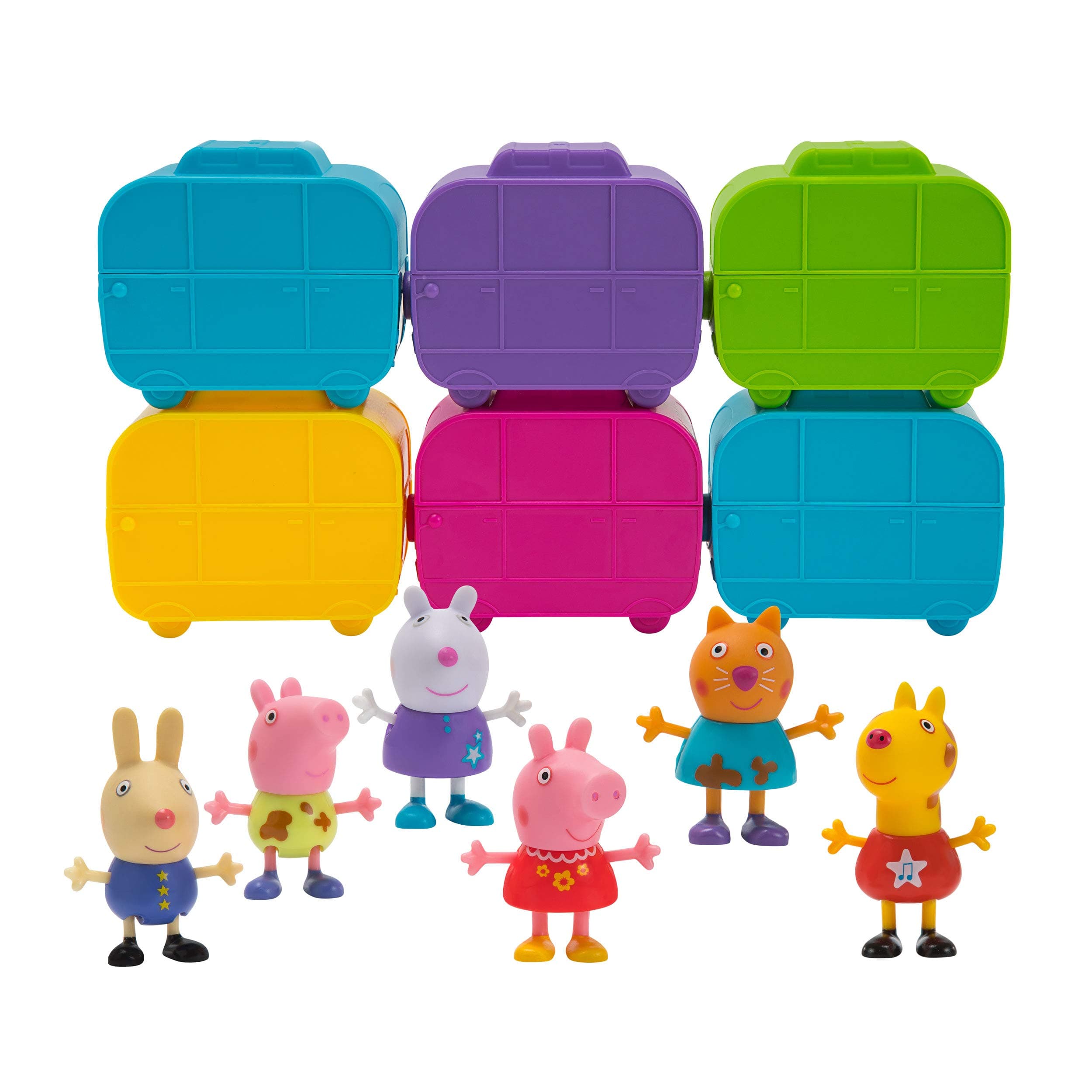 Peppa Pig Surprise Mini Camper 6 Pack, Includes 6 Mystery Figures and 6 Stackable Campervans