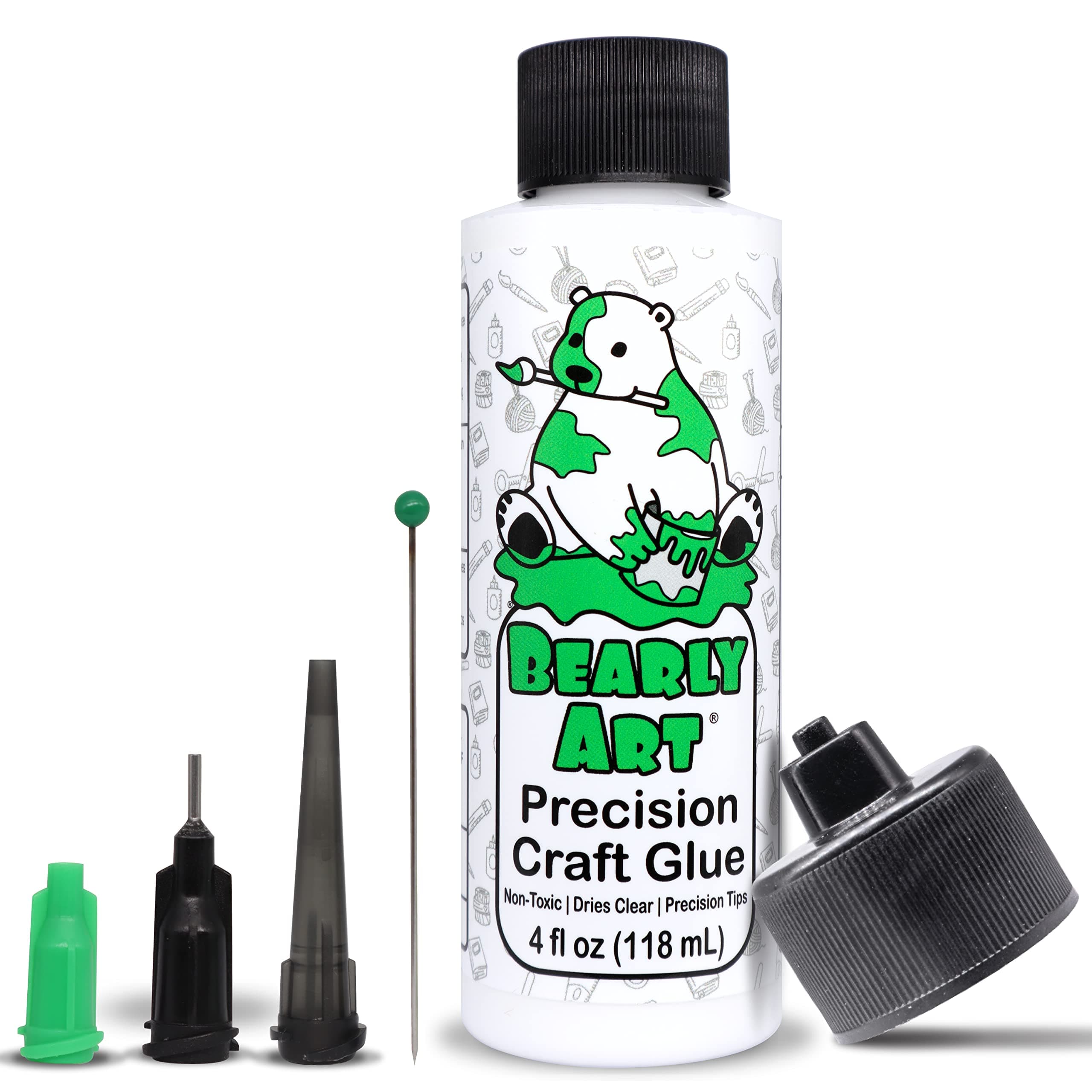 Barely Art Precision Craft Adhesive - The Original - 118ml - Tip Kit Included - Dry Clear - Metal Tip - Wrinkle Resistant - Flexible and Crack Resistant - Strong Adhesive - Non-Toxic - Made in USA