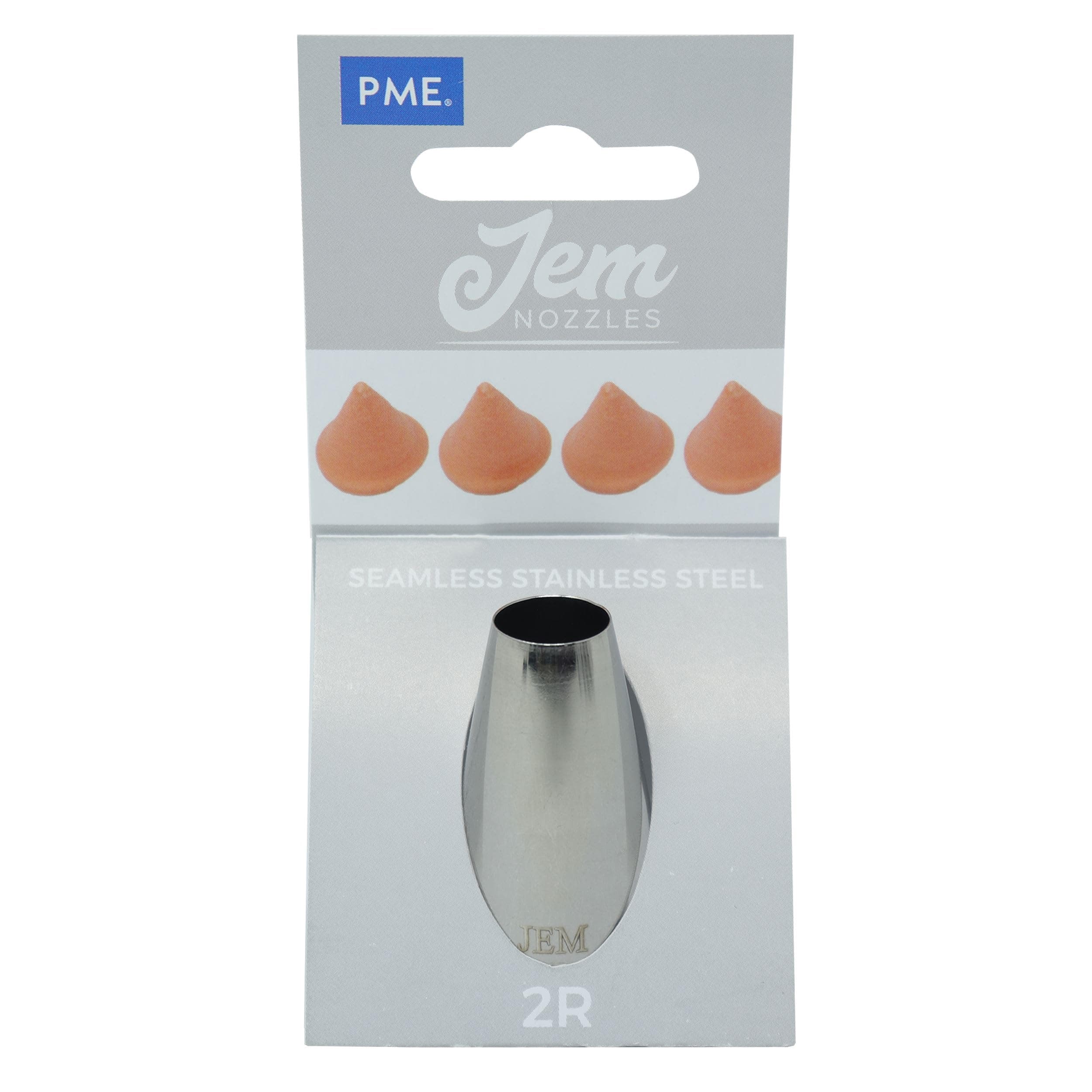 JEM Medium Plain Round Savoy Piping Nozzle no. 2R, Silver