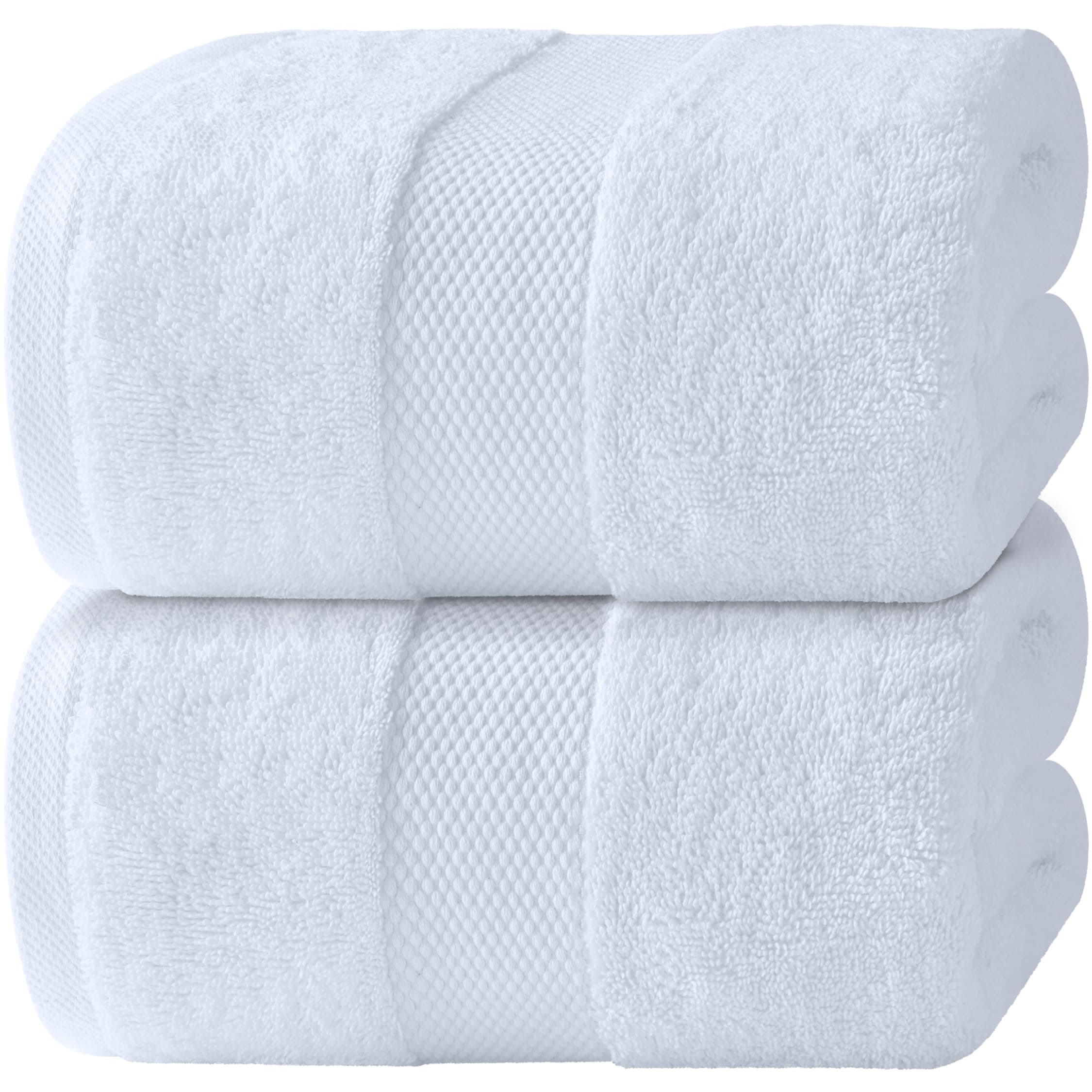 Luxury Bath Sheets Towels for Adults Extra Large | Highly Absorbent Hotel Collection | 35x70 Inch | 2 Pack (White)