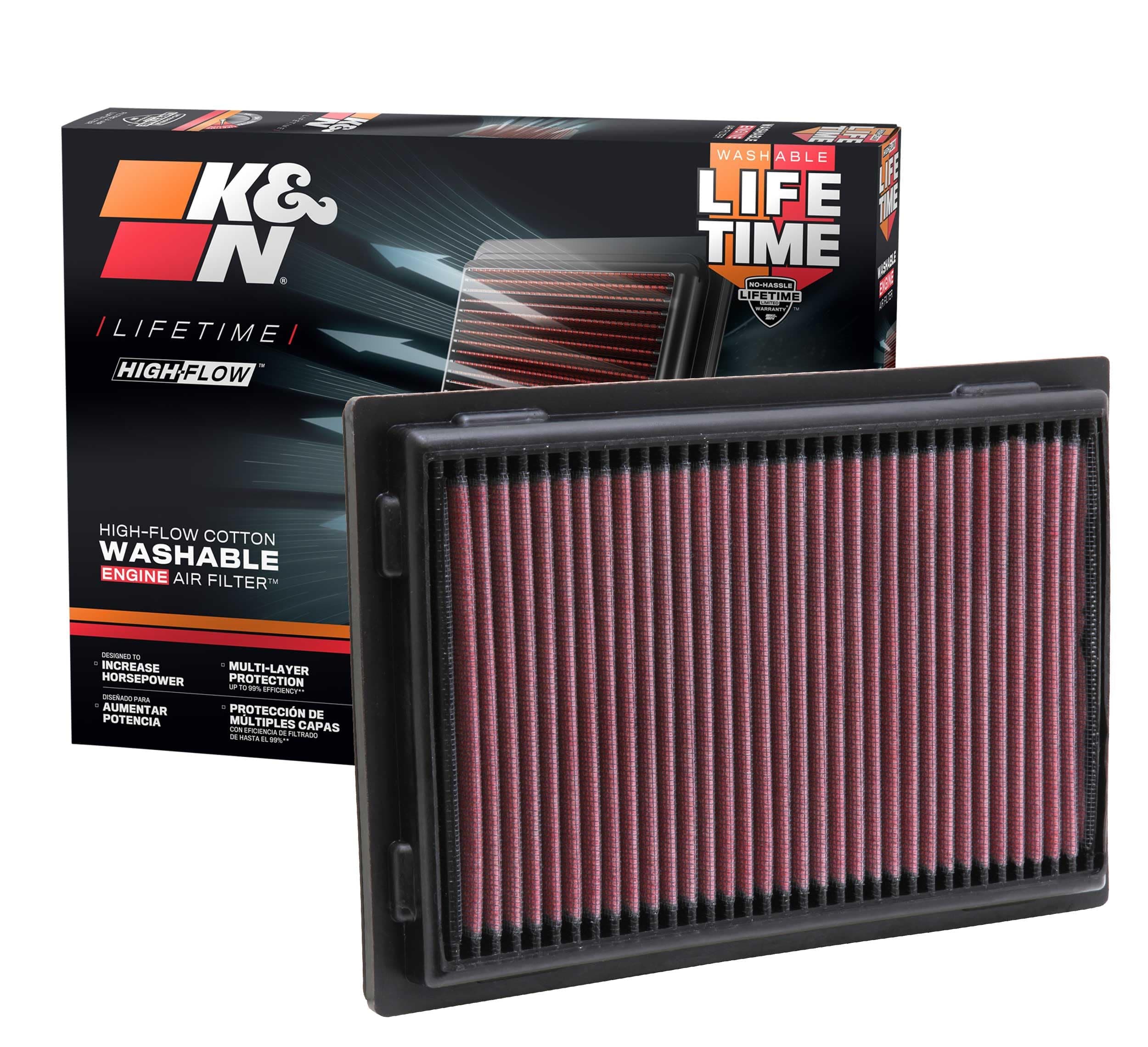 K&N Engine Air Filter: High Performance, Premium, Washable, Replacement Filter: Compatible with 2006-2018 Toyota/Lexus (Avalon, Rav4, Camry Hybrid, Sai, ES300h, LS 460, LS600h), 33-2381