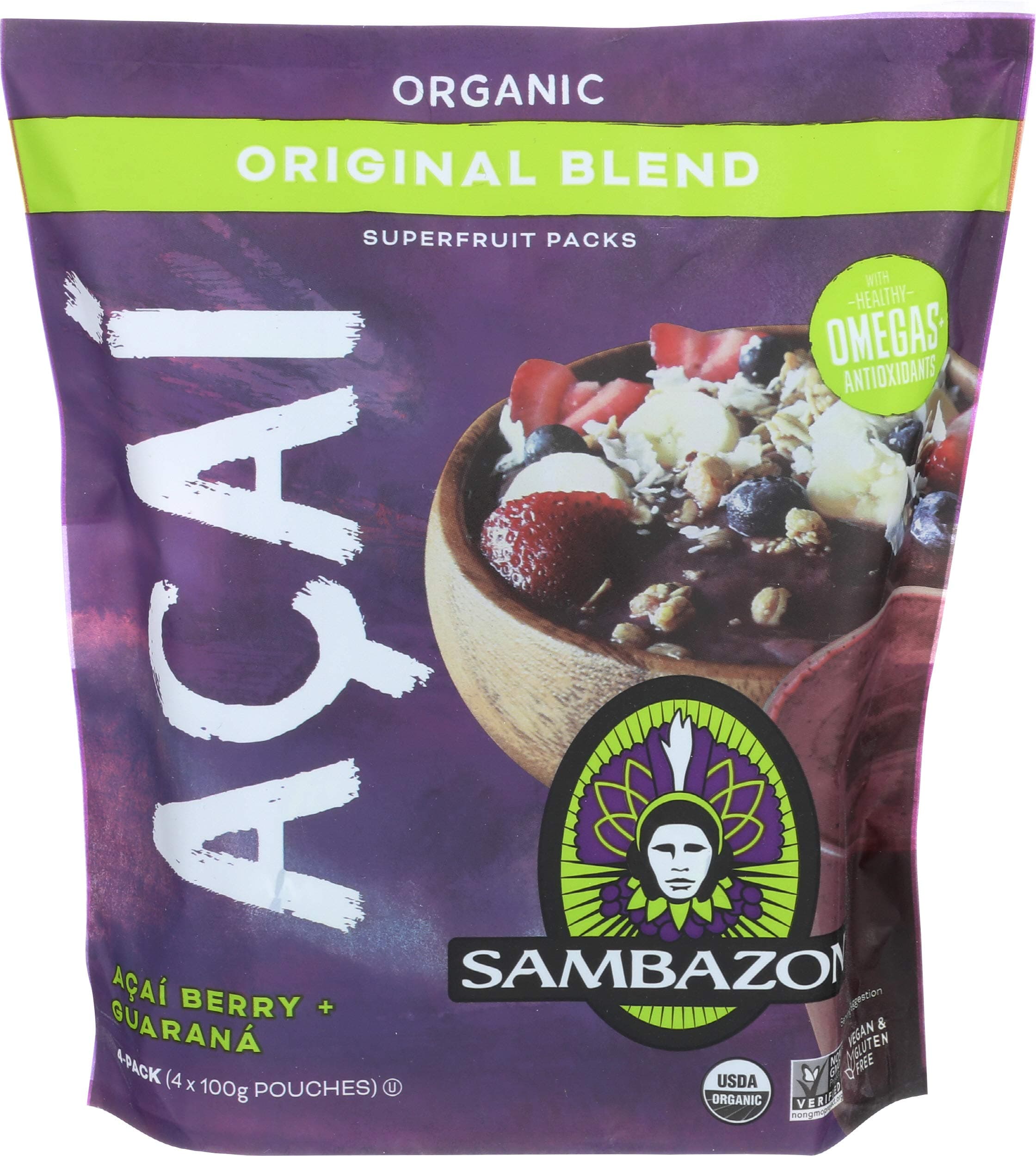 Fruit Acai Original Blend Organic, 100 Gram, 4 Pack