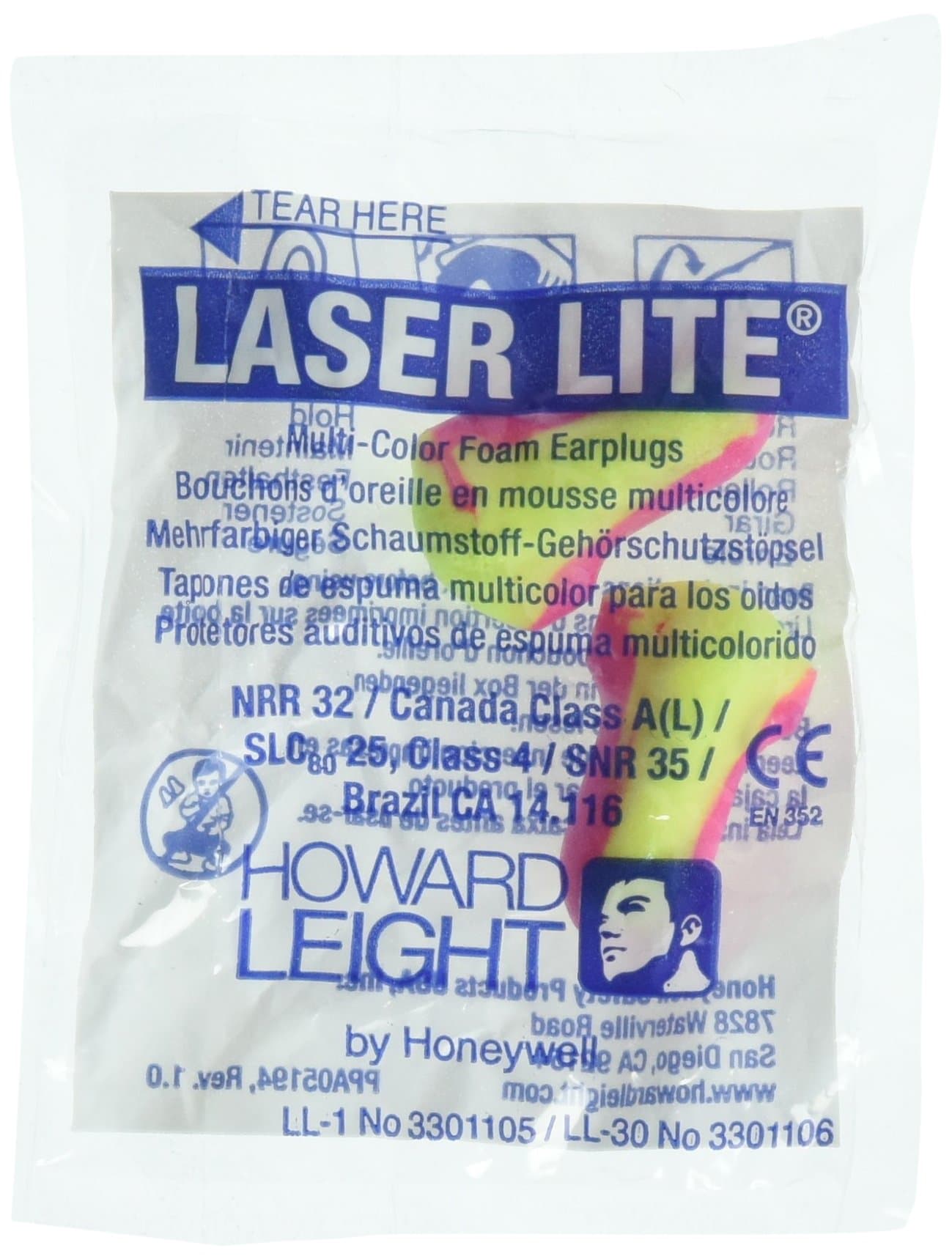 Ll1 Laser Lite Foam Earplugs No Cords, 50 Count