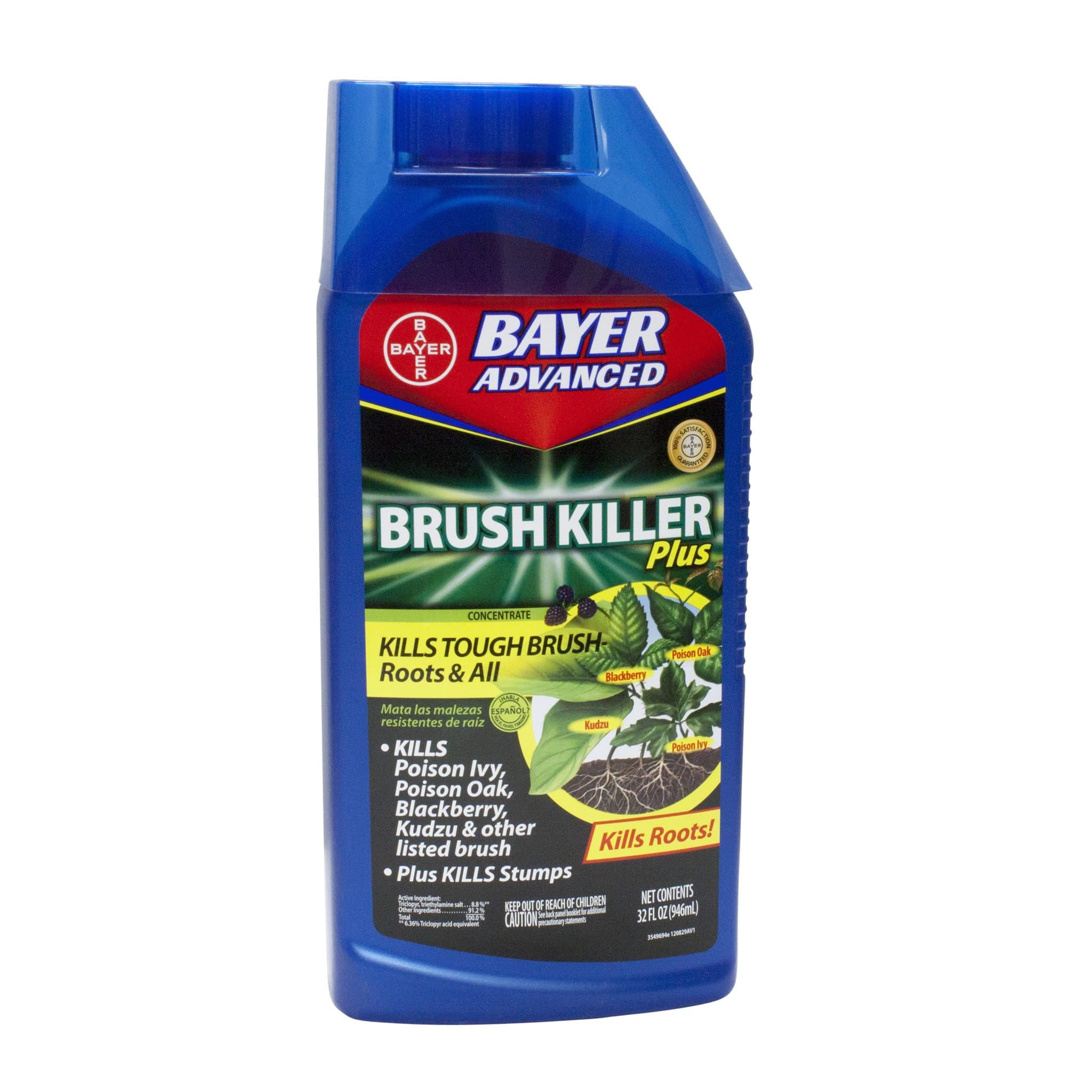 BioAdvanced Brush Killer Plus, Concentrate, 32 oz – Kills Tough Brush Roots & All, Kills Poison Ivy