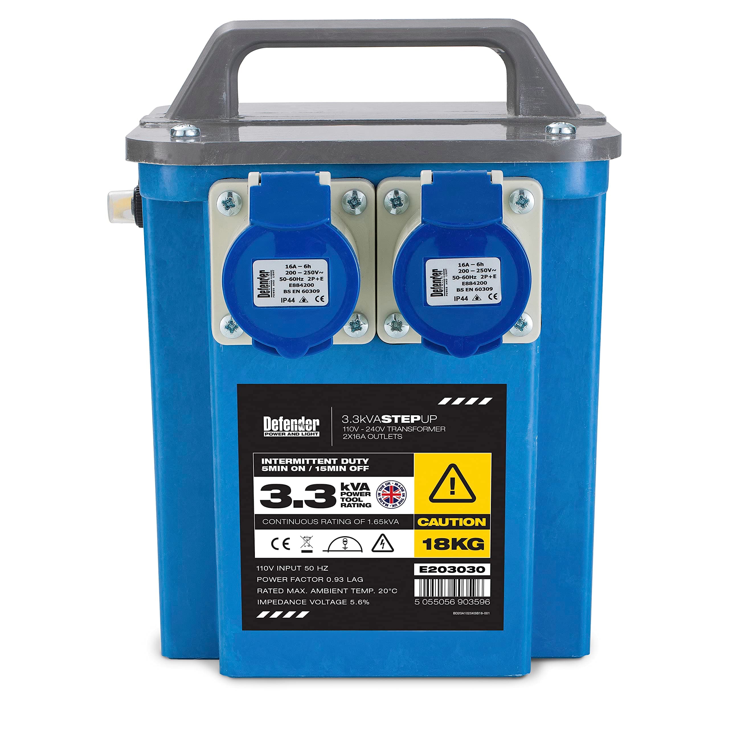 Defender 3.3kVA Step Up Transformer 230V 3300W (E203030)