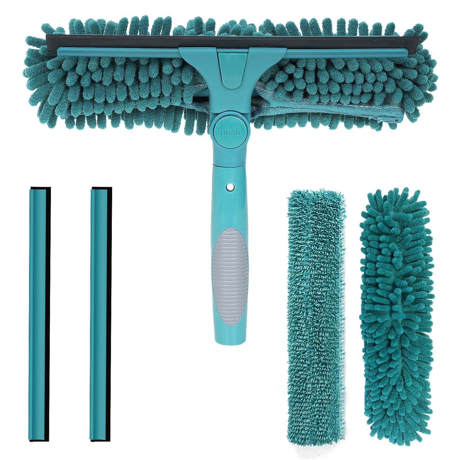 Telespro High-Reach Window Squeegee Attachment | Squeegee & Clean | Ideal Window Cleaner Tool with Rotatable Head | Compatible with Standard US Acme Thread Poles (Pole Sold Separately)