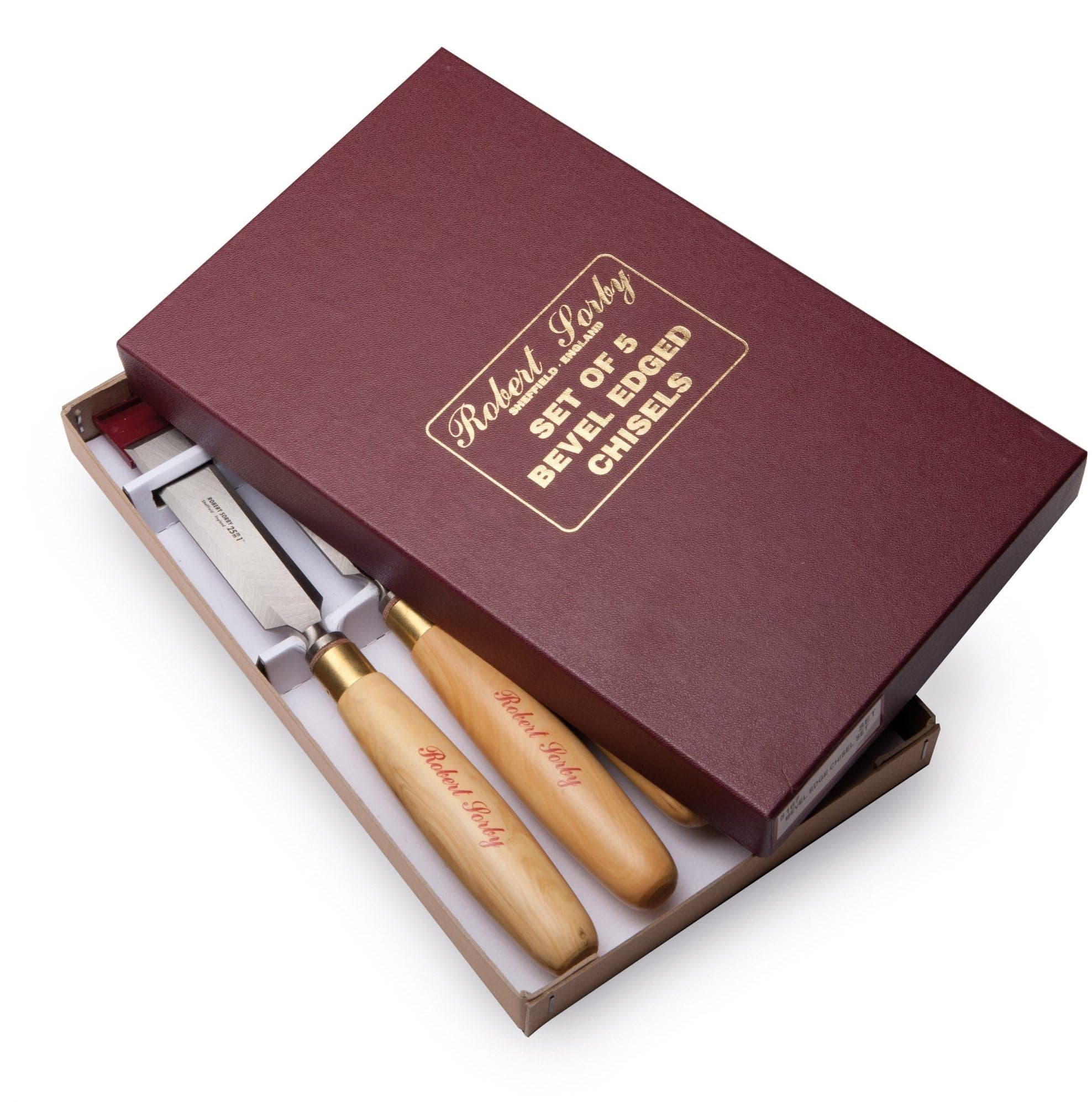 5pc. Robert Sorby #5166 Bevel Edge Boxwood Chisel Set