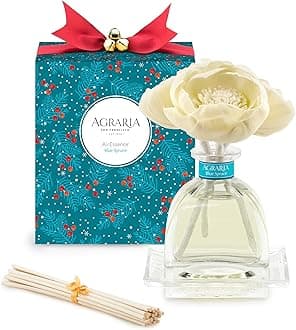 AGRARIA AirEssence Flower and Reed Diffuser Set, Handmade Sola Flower Botanical Home Fragrance Set, Scented Oil Reed Diffuser Gift for All Occasions