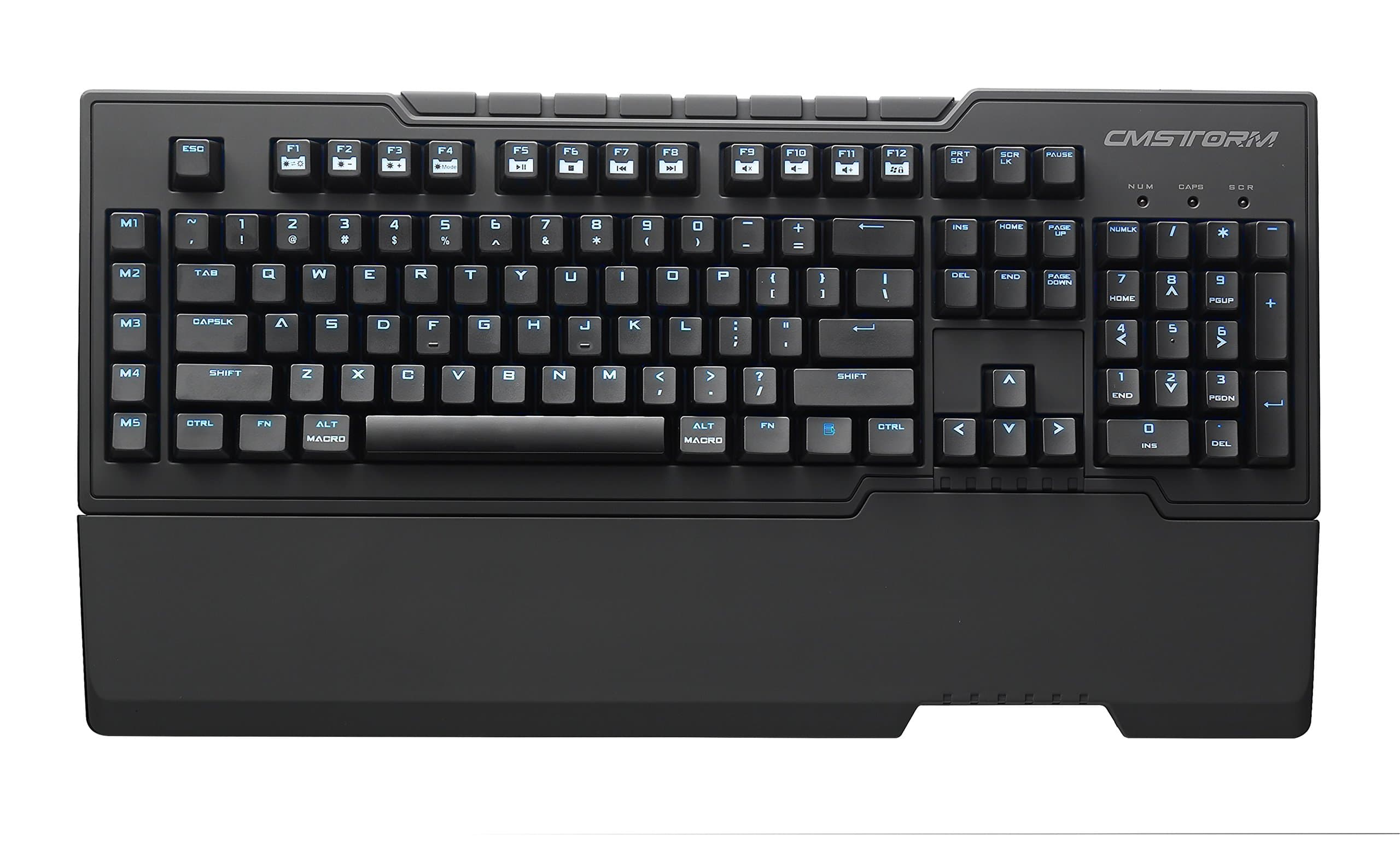 CM Storm Trigger Z - Full Size Backlit Mechanical Gaming Keyboard with CHERRY MX Switches, Detachable Wrist Rest, and Dedicated Macro Keys (Blue LED/Blue Switch Model)