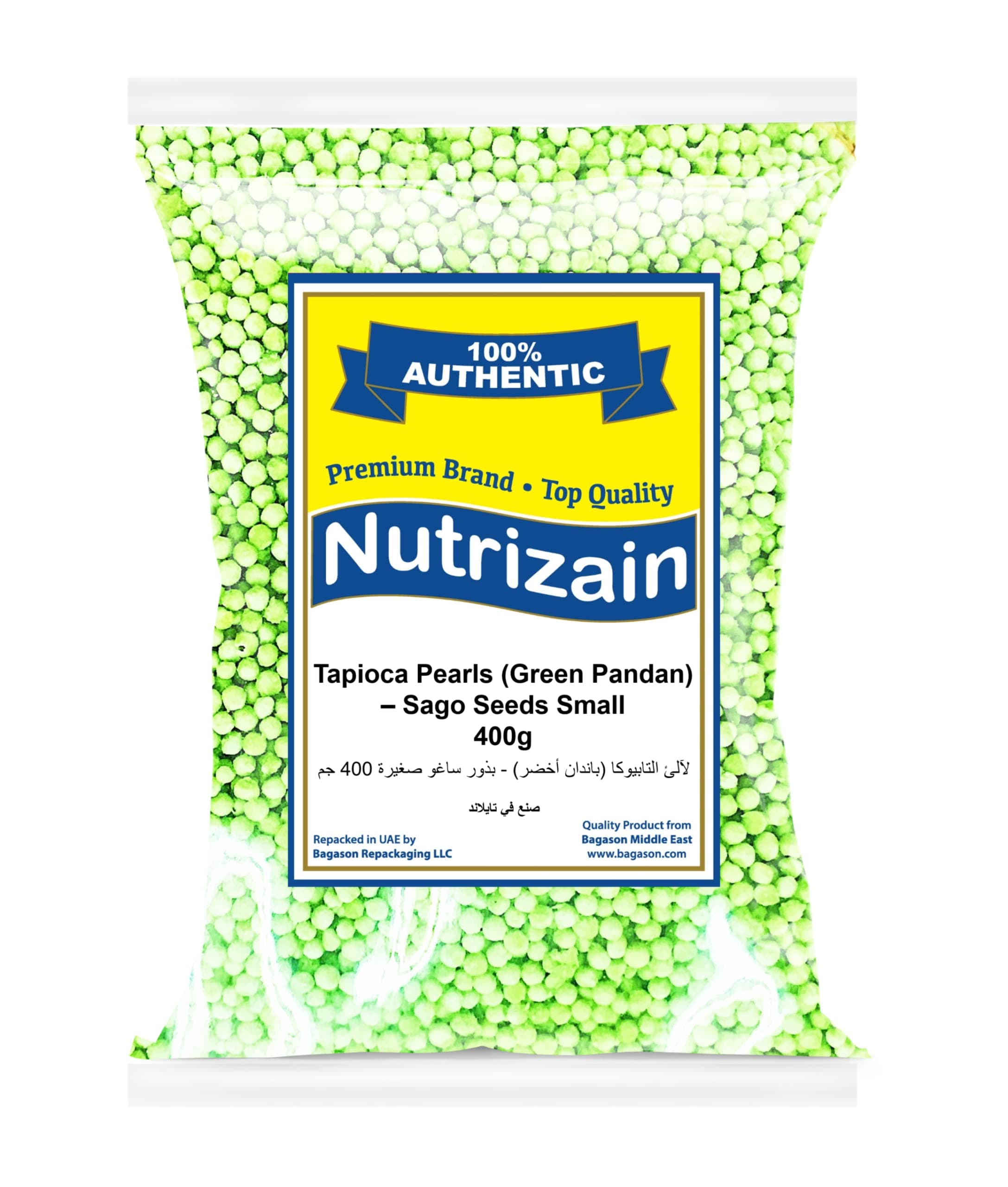 Nutrizain Tapioca Pearl Green Pandan, 400 gm