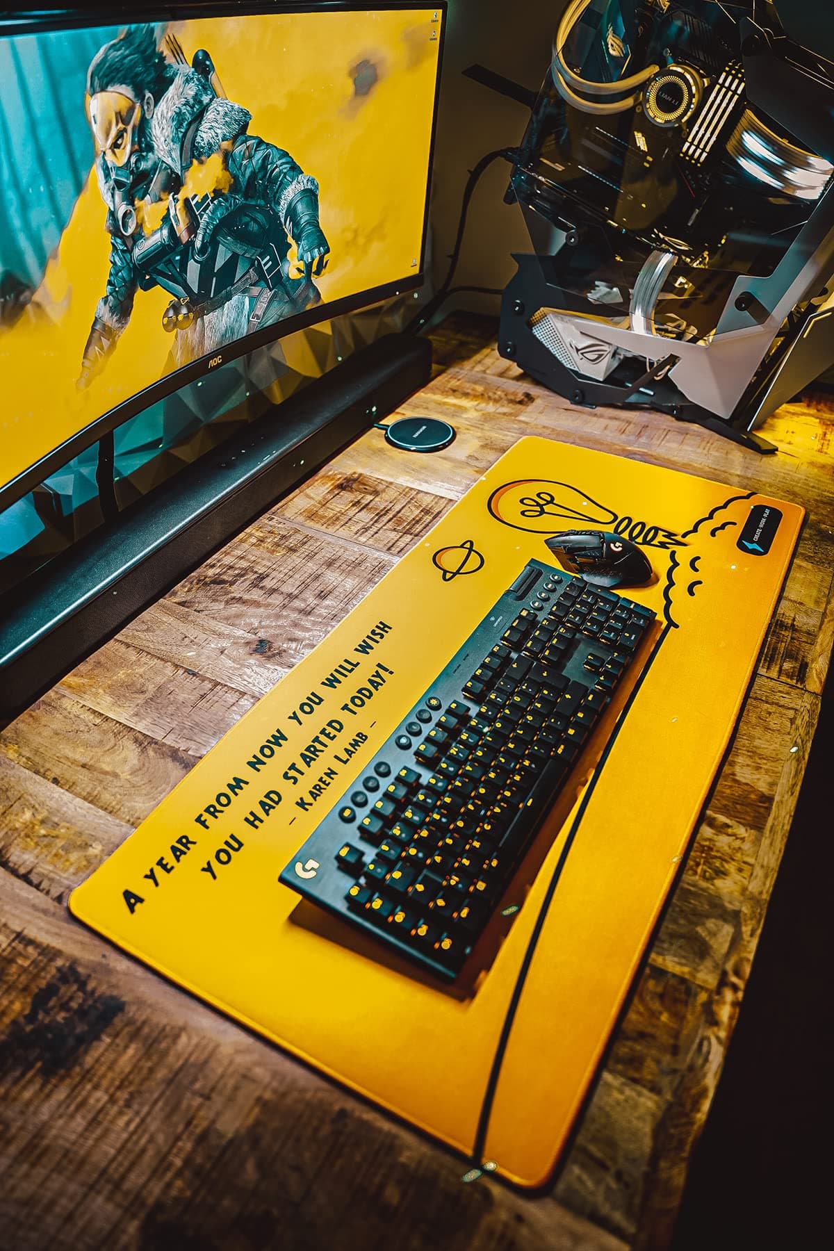 CREATE WORK PLAY Large Motivational Desk Mat for Work, Gaming or Home Office, XXL Mouse Pad with Inspirational Quotes, Gaming Mouse Pad & Desk Cover, 35.4 x 15.7in (900 x 400mm) (Year from Now...)