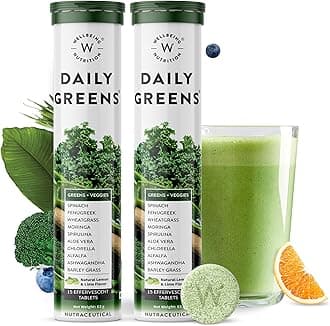 Daily Greens, Wholefood Multivitamin with Vitamin C, Zinc, B6, B12 for Immunity and Detox with 39+ Organic Certified Plant Superfoods & Antioxidants(15Tabs x 2) (63 g (Pack of 2))