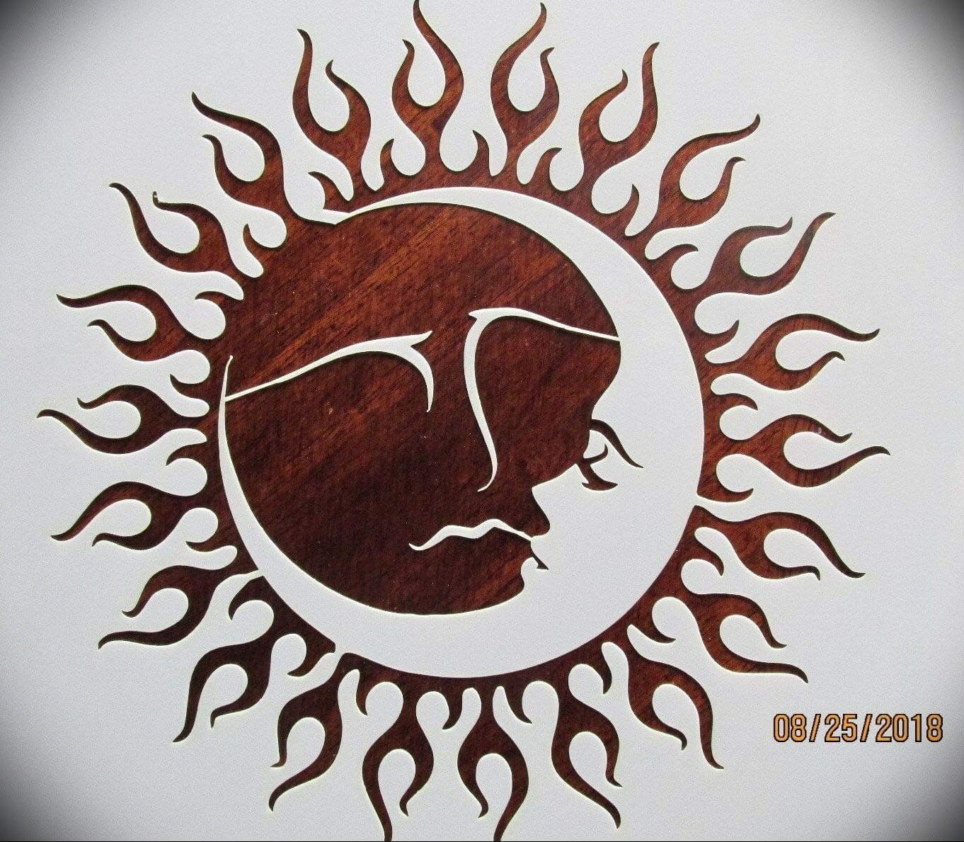 Sun Moon 2 Piece Logo Stencil Template Reusable 10 mm Mylar Logo Arts and Crafts Material Scrapbooking for Airbrush Painting Drawing